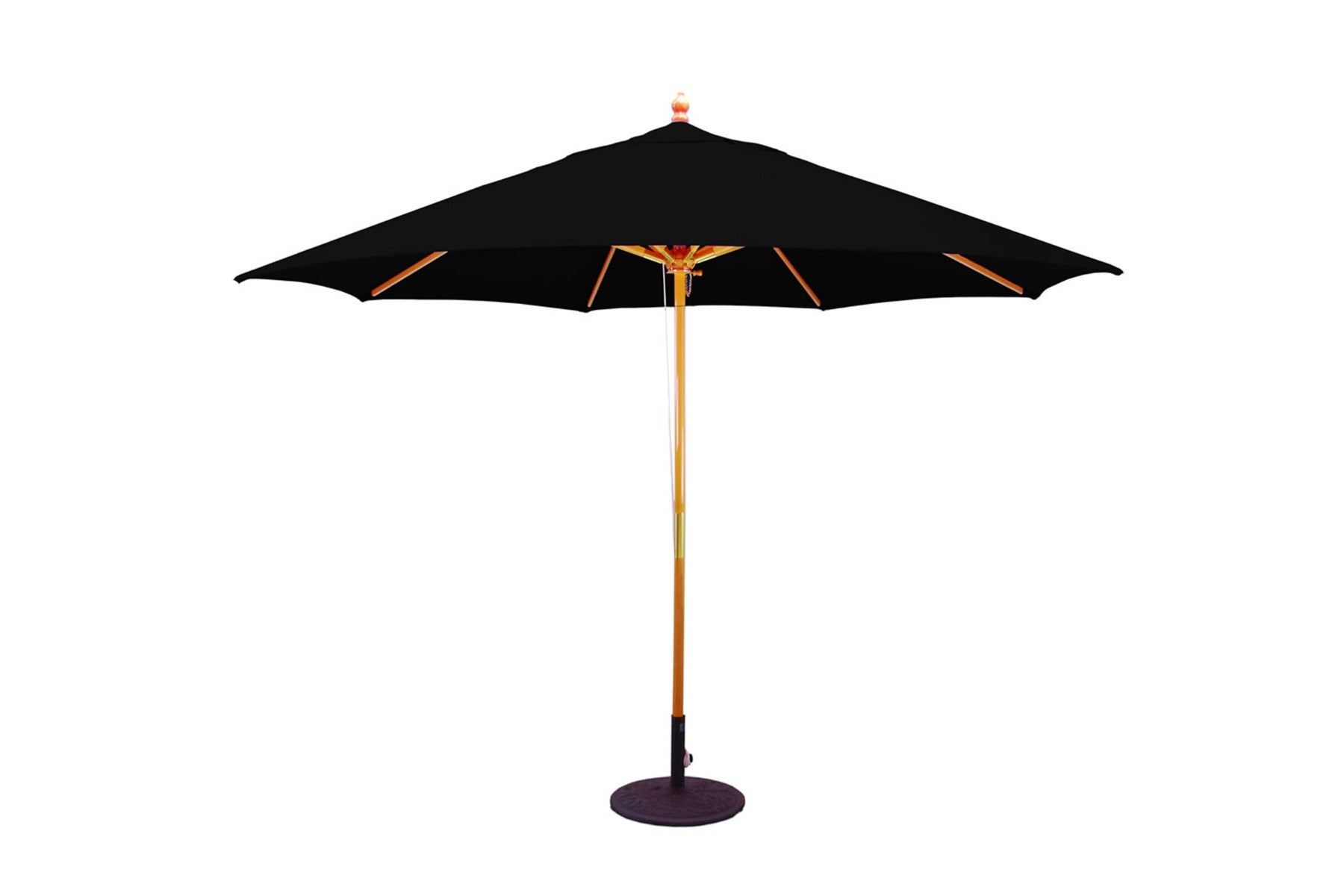 Galtech 11' Octagon 4-Pulley Commercial Wood Market Umbrella (183)
