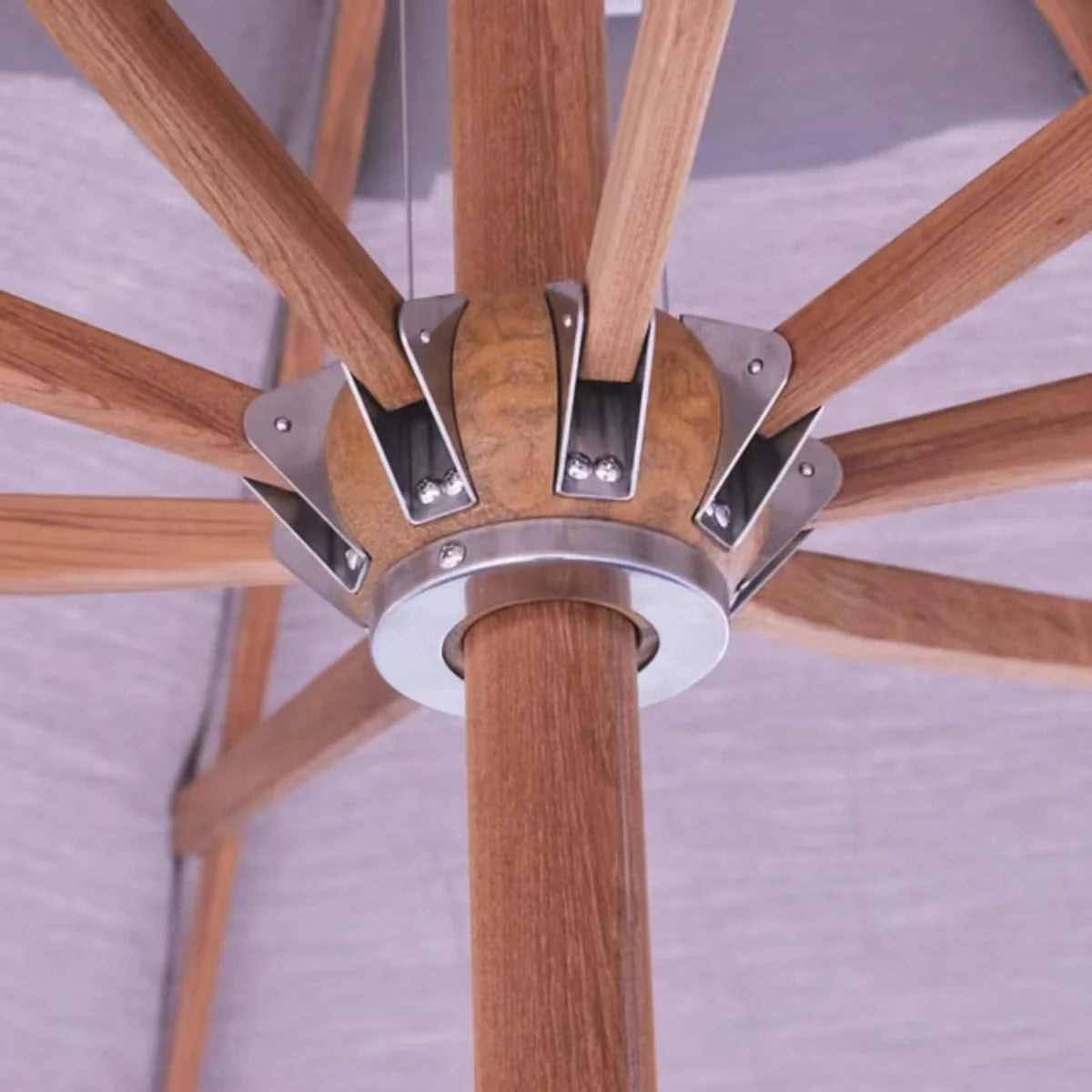 Galtech 587tk 11' Octagon Crank-Lift Teak Market Umbrella Additional Image View 2