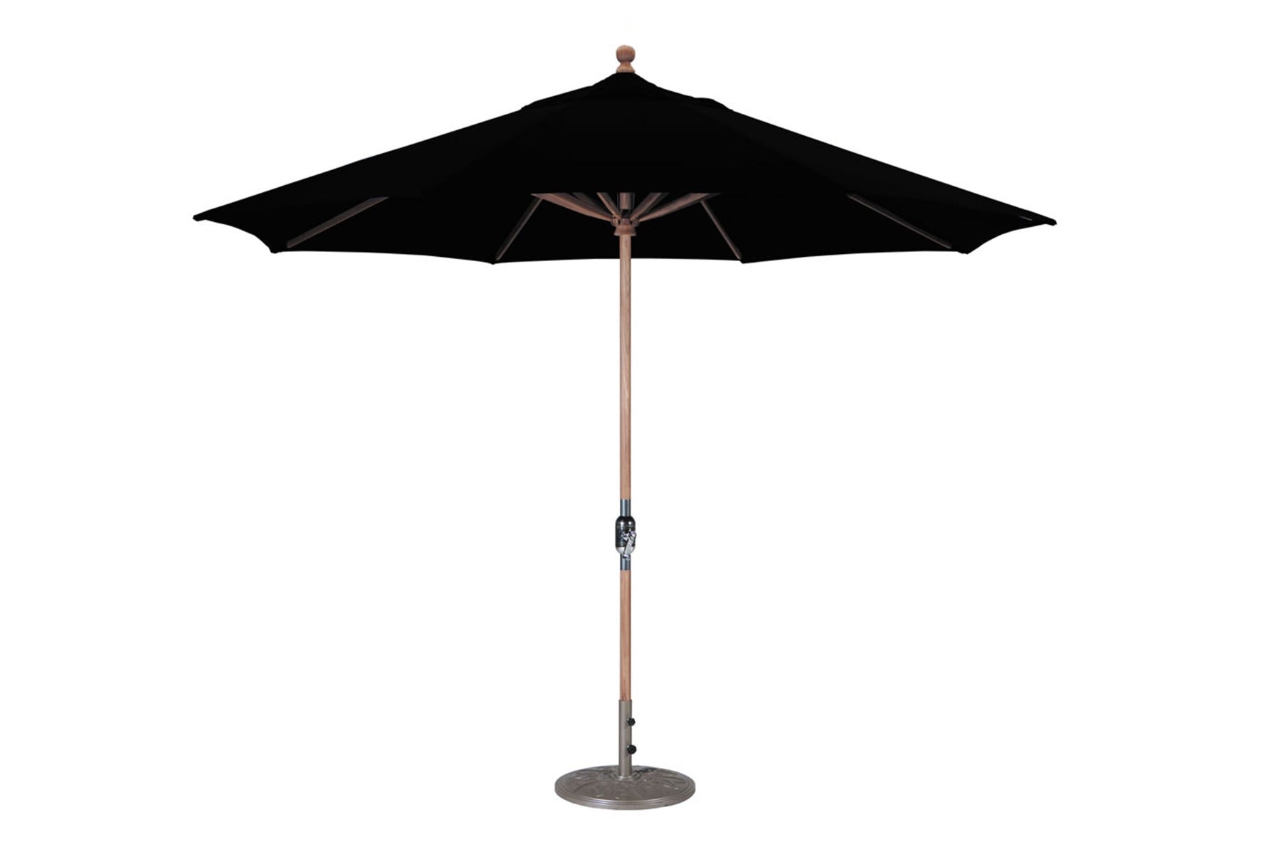 Galtech 11' Octagon Crank-Lift Teak Market Umbrella (587tk)