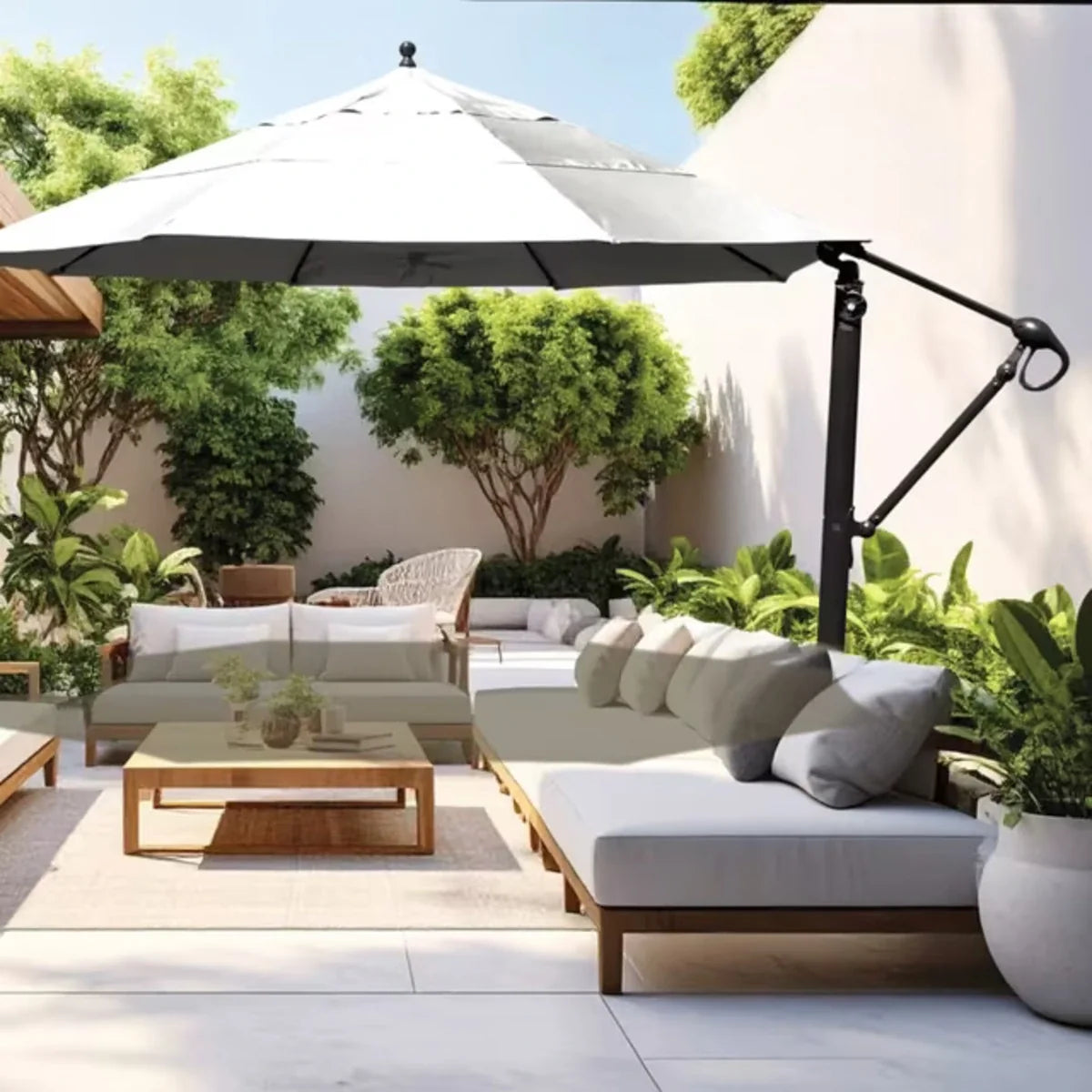 Galtech 899 13' Octagon Cantilever Umbrella w/ Rolling Base Additional Image View 5
