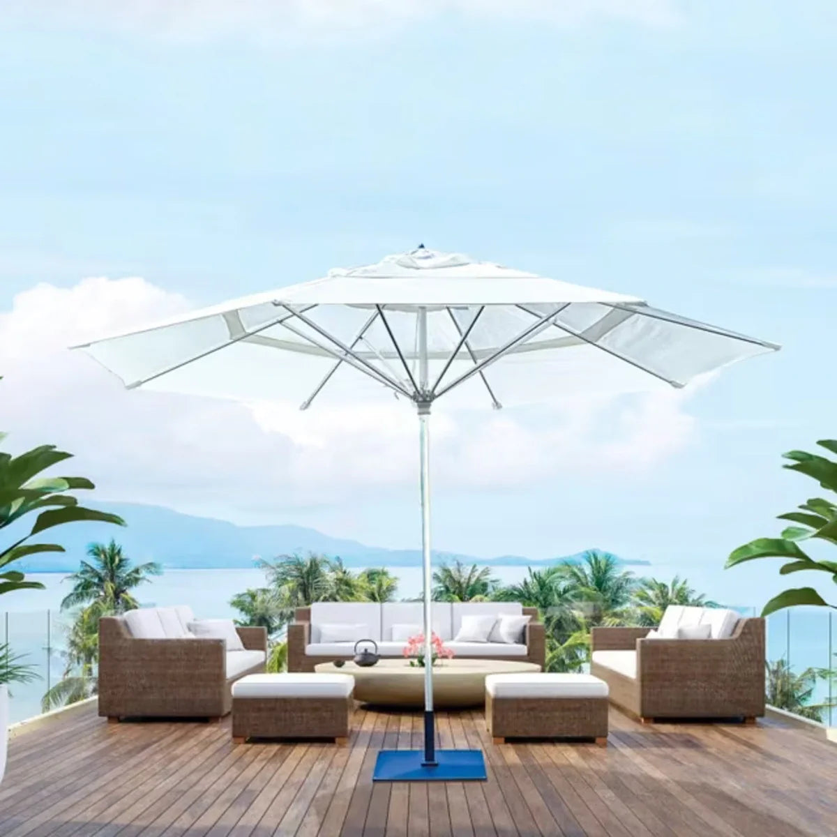 Galtech 791 13' Deluxe Octagon Flat-Profile Commercial Market Umbrella Additional Image View 2