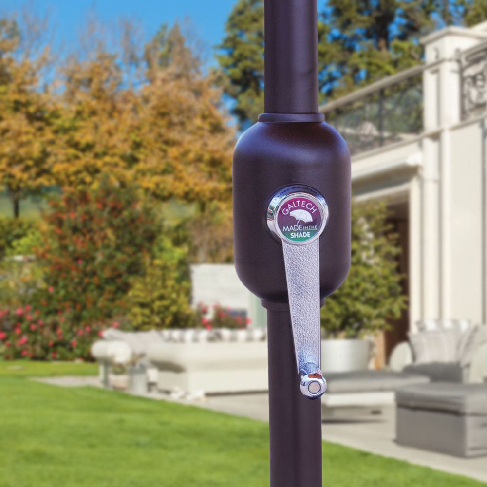 Galtech 737 9' Deluxe Octagon Auto-Tilt Market Umbrella — angle