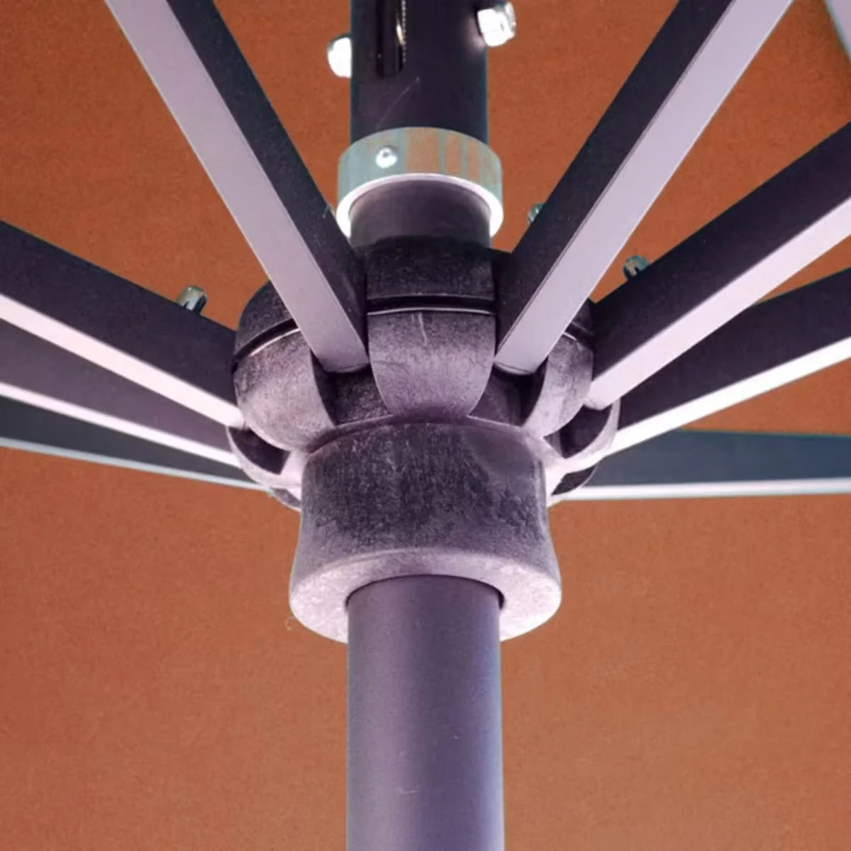Galtech 779 8' x 11' Deluxe Oval Auto-Tilt Market Umbrella Additional Image View 1