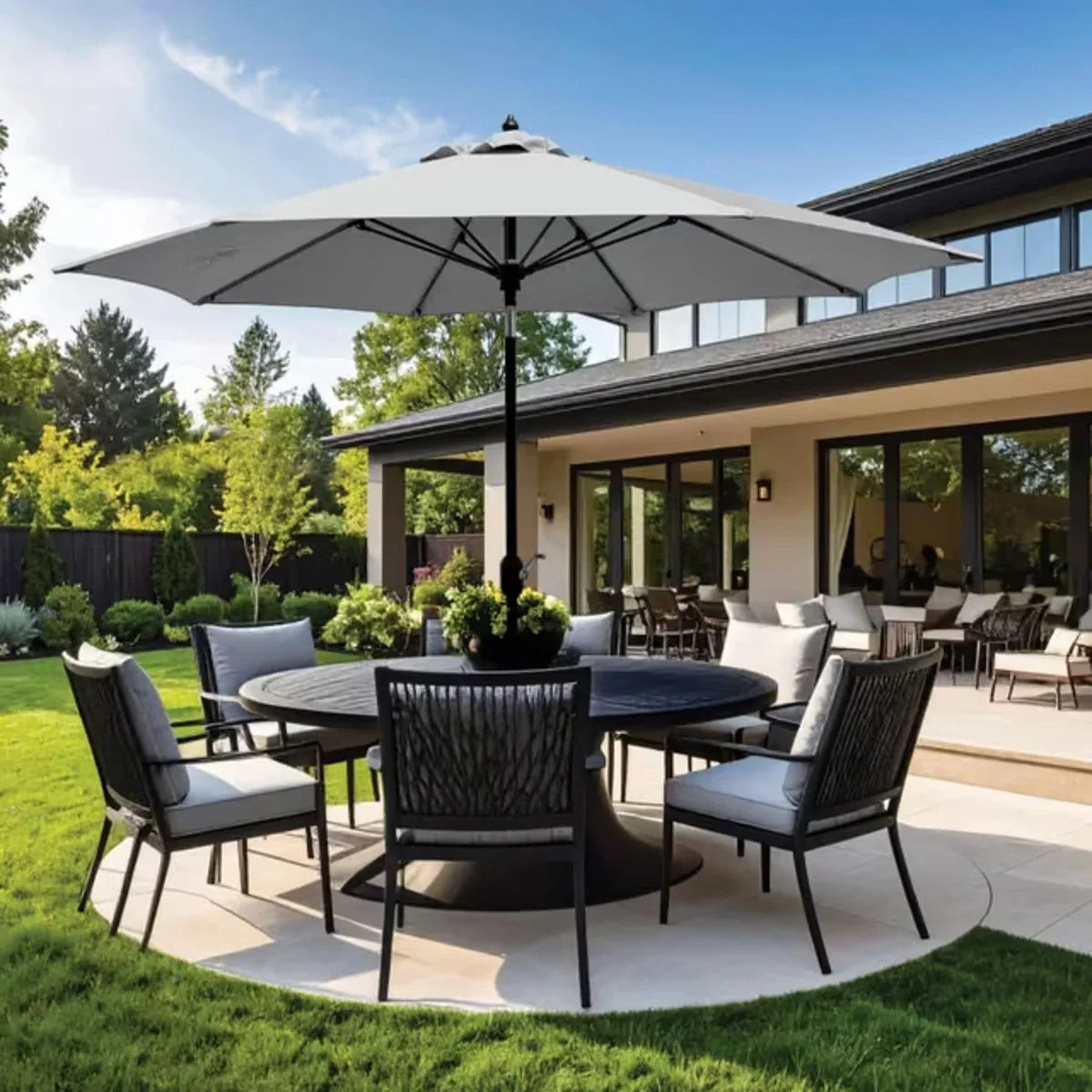 Galtech 736 9' Octagon Auto-Tilt Market Umbrella w/ Fiberglass Ribs Additional Image View 1