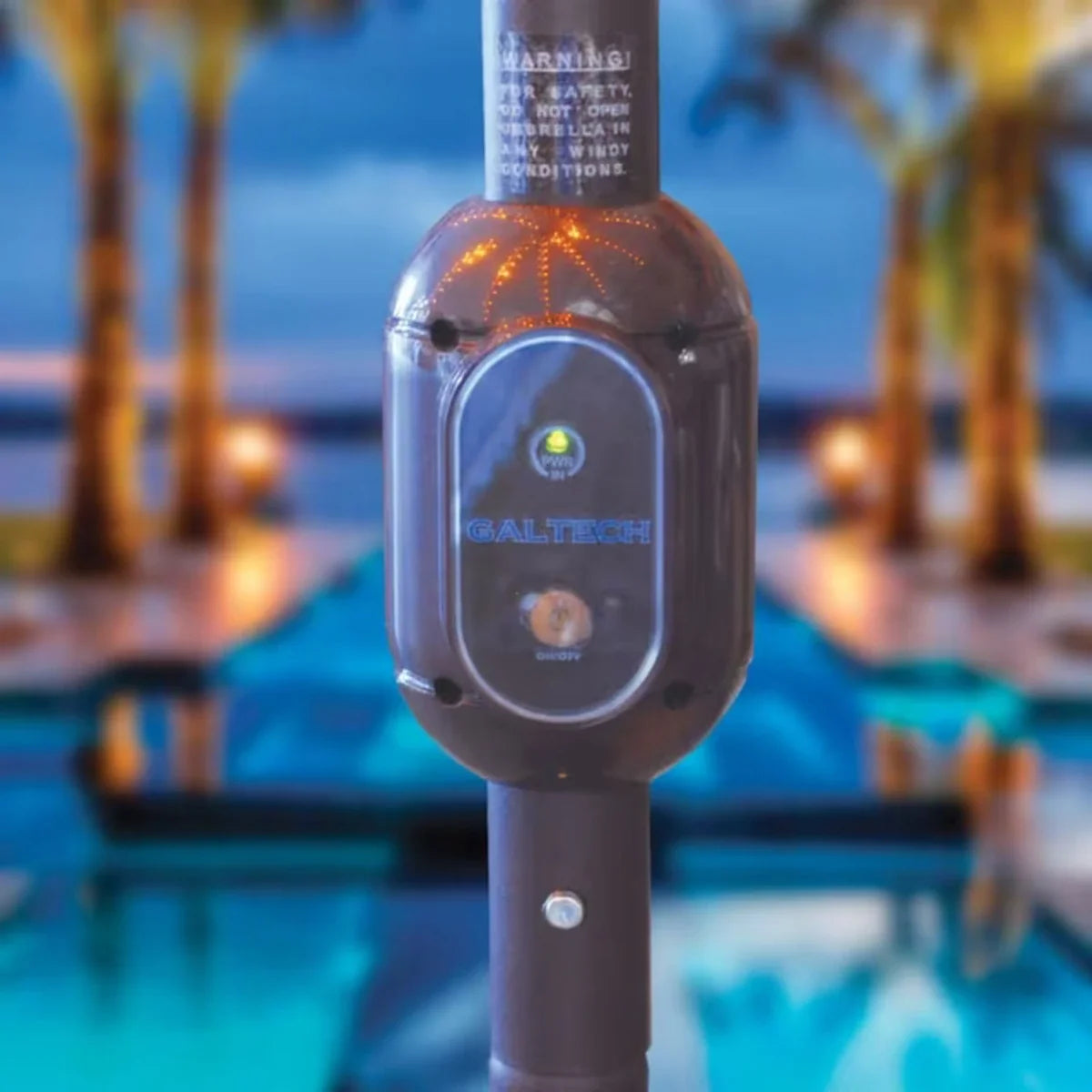 Galtech 936 9' Octagon Auto-Tilt LED Market Umbrella Additional Image View 3