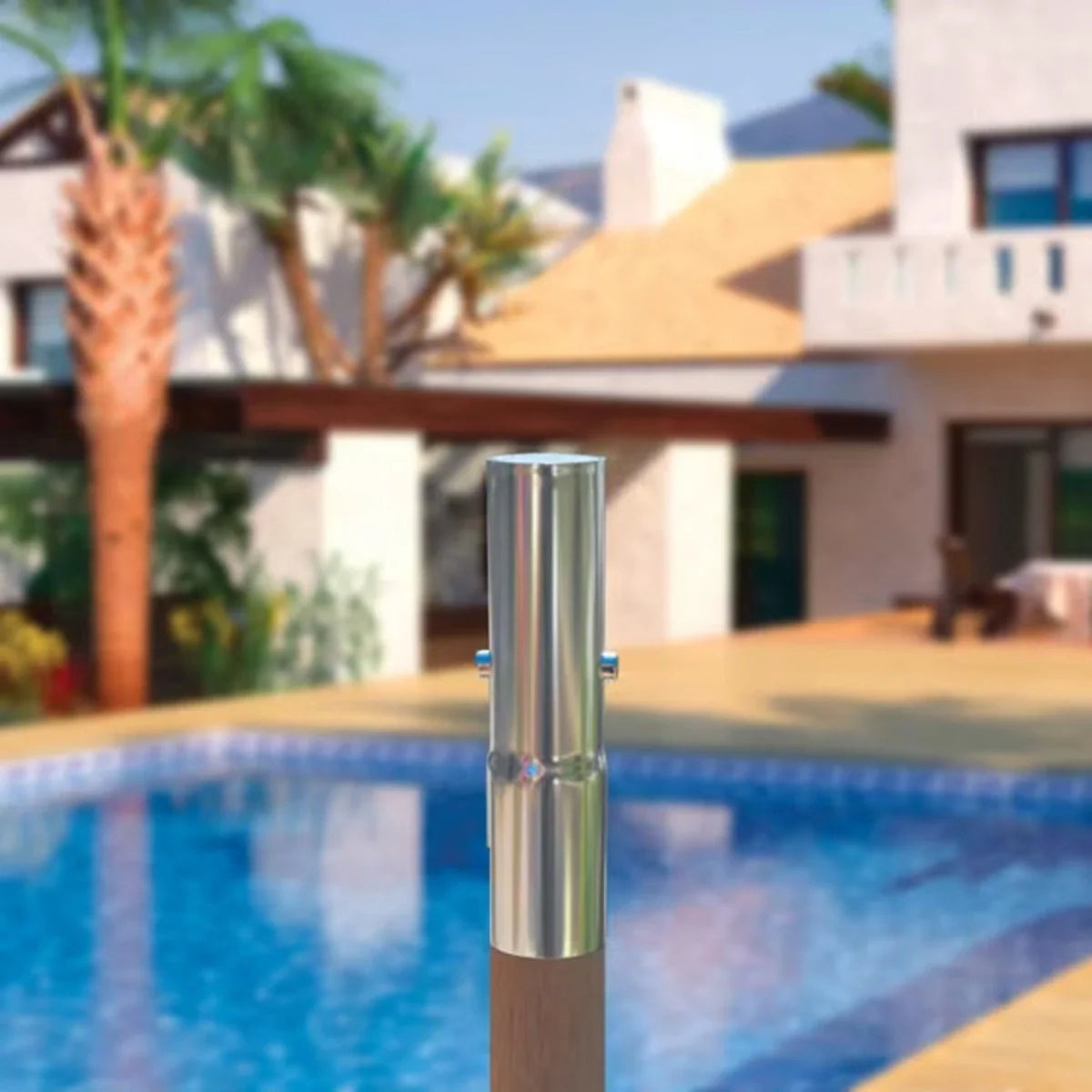 Galtech 537tk 9' Octagon Rotational-Tilt Teak Market Umbrella Additional Image View 3