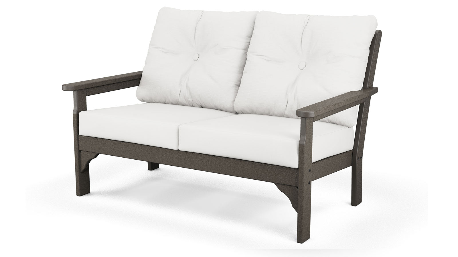 POLYWOOD Vineyard Deep Seating Loveseat Settee - Vintage Coffee
