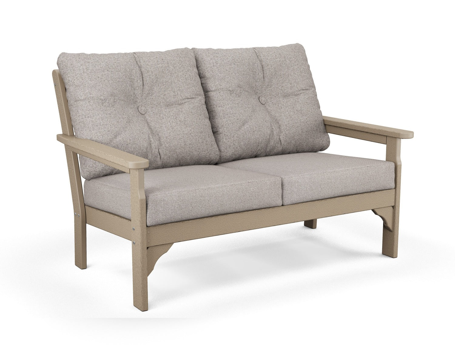 POLYWOOD Vineyard Deep Seating Loveseat Settee - Vintage Sahara