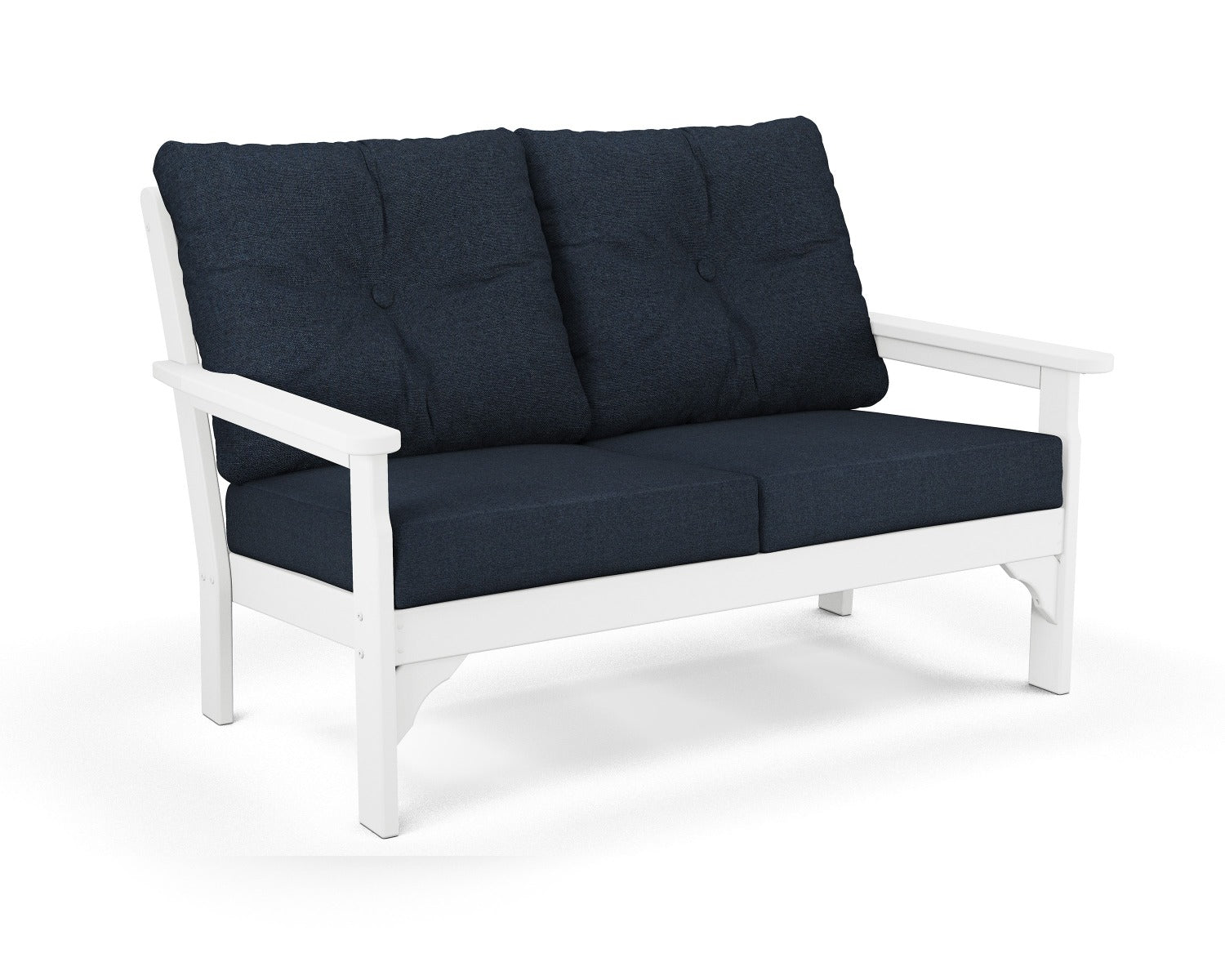 POLYWOOD Vineyard Deep Seating Loveseat Settee - White