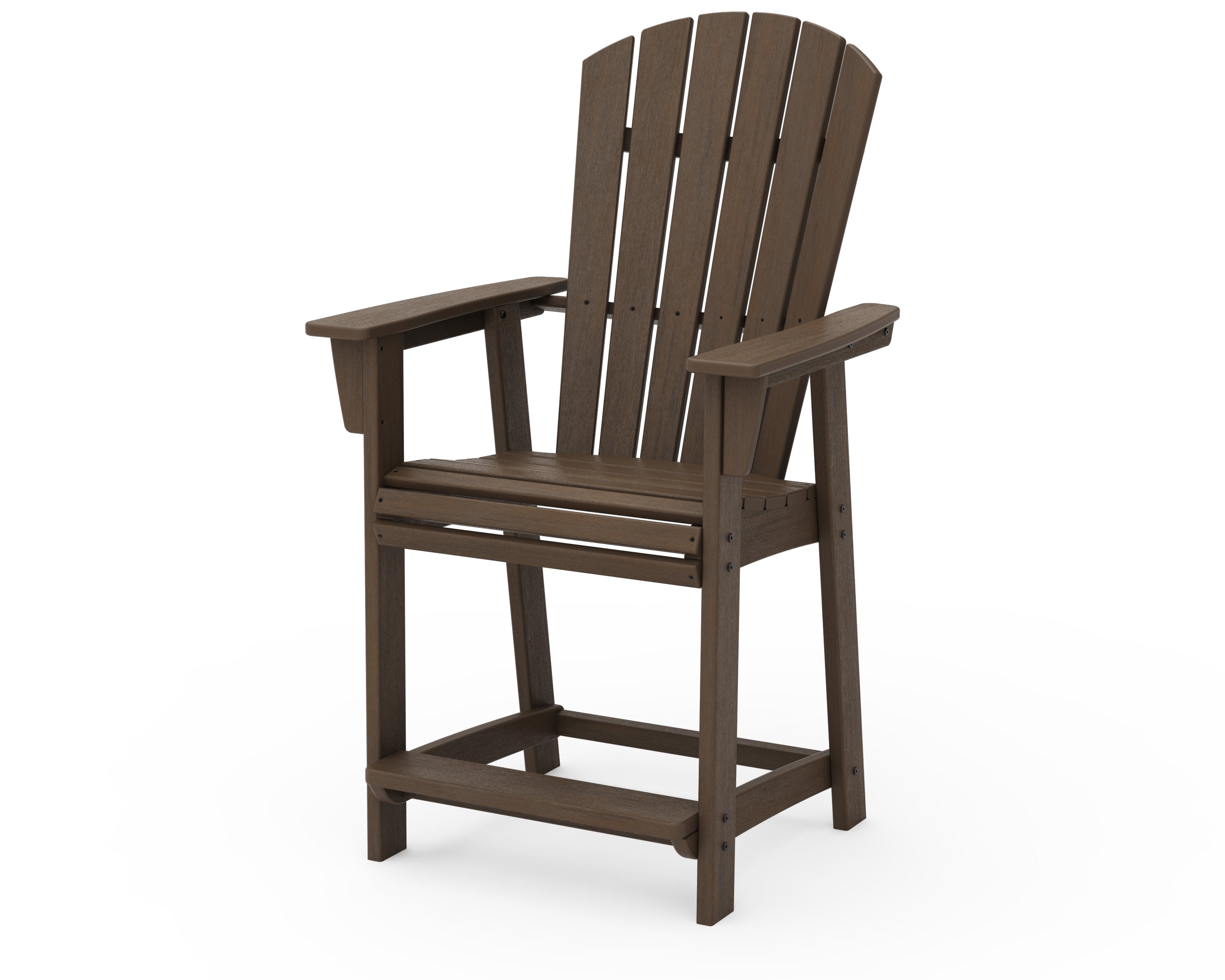 Nautical Curveback Adirondack Counter Arm Chair