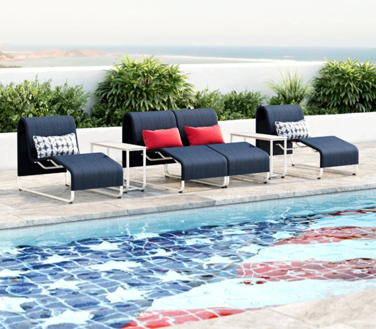 Infiniti Sling Aluminum Armless Chaise Lounge 21300