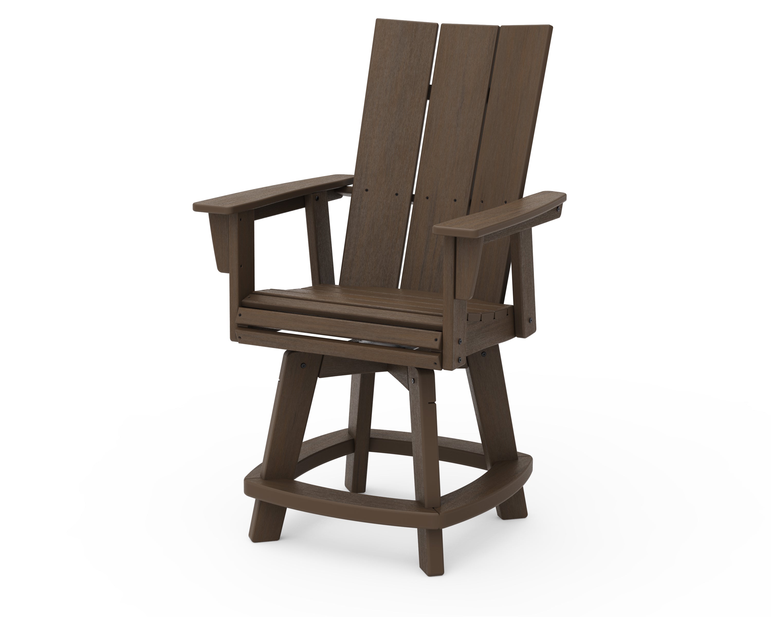 Modern Curveback Adirondack Swivel Counter Arm Chair