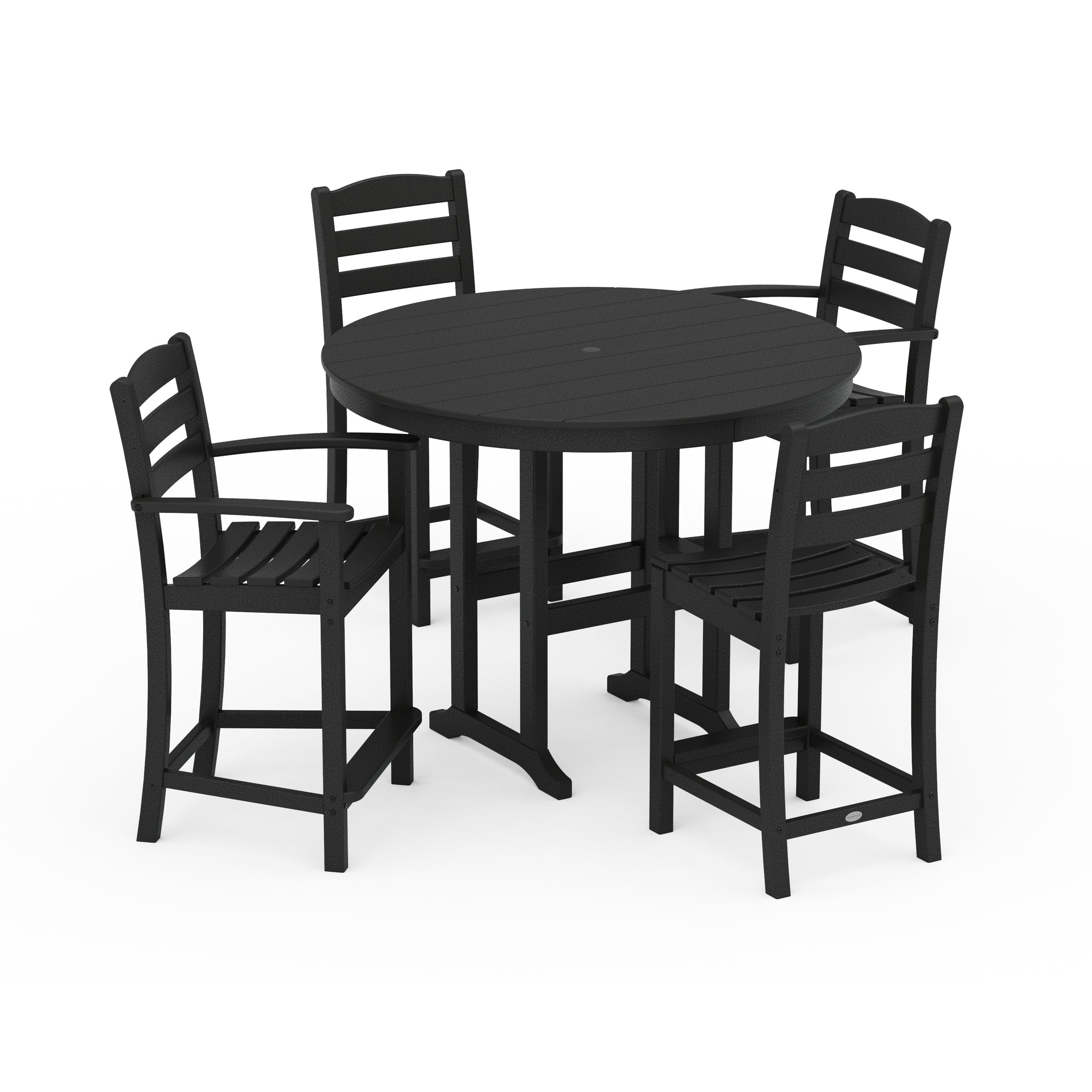 La Casa Cafe 5-Piece Round Farmhouse Counter Dining Set