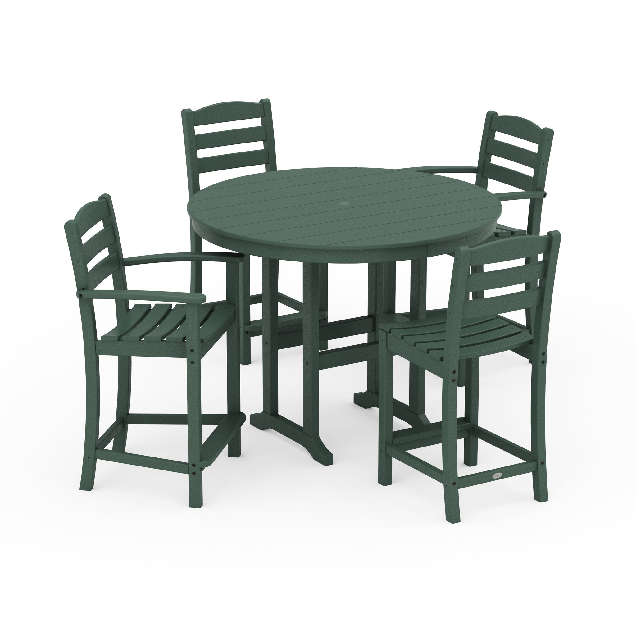 La Casa Cafe 5-Piece Round Farmhouse Counter Dining Set 2