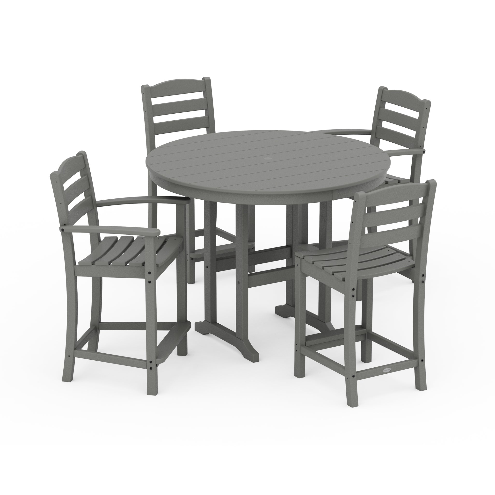 La Casa Cafe 5-Piece Round Farmhouse Counter Dining Set 1