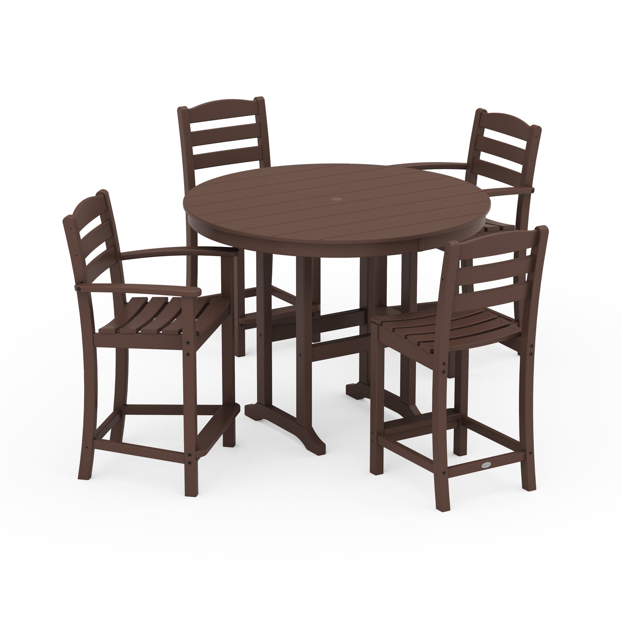 La Casa Cafe 5-Piece Round Farmhouse Counter Dining Set 3