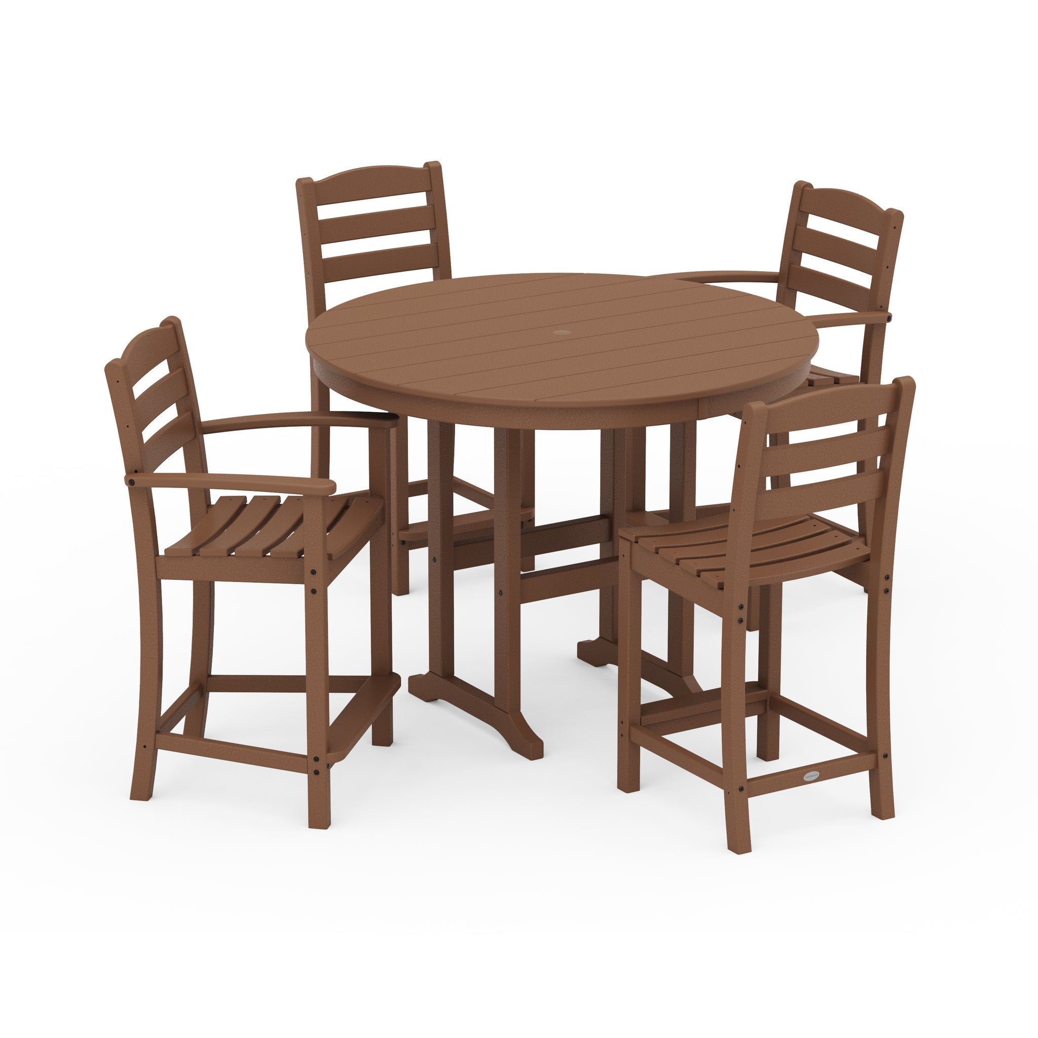 La Casa Cafe 5-Piece Round Farmhouse Counter Dining Set 4