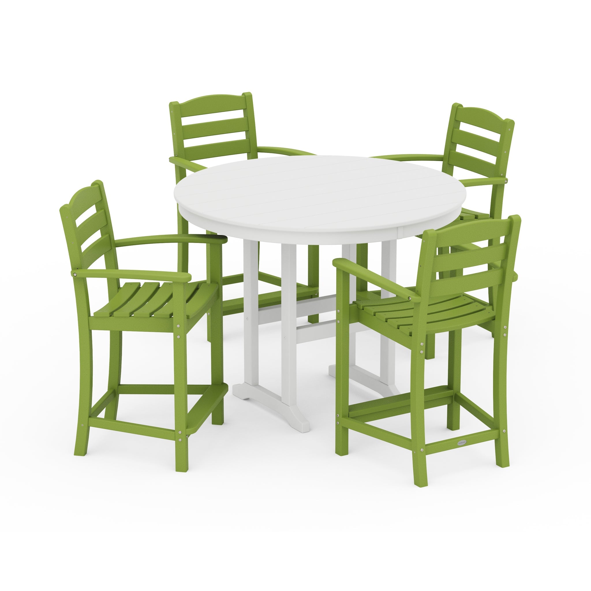 La Casa Cafe 5-Piece Round Farmhouse Counter Set 9