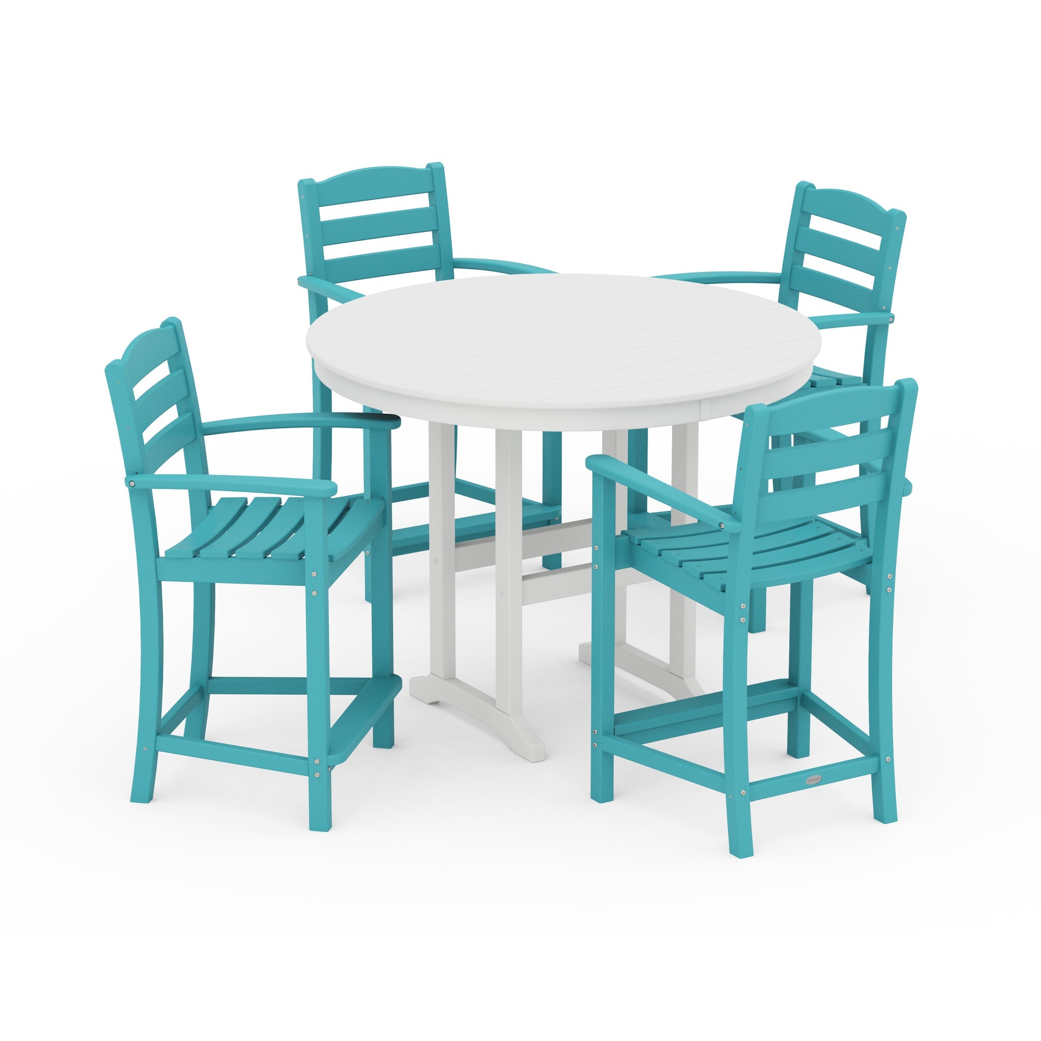 La Casa Cafe 5-Piece Round Farmhouse Counter Set 7