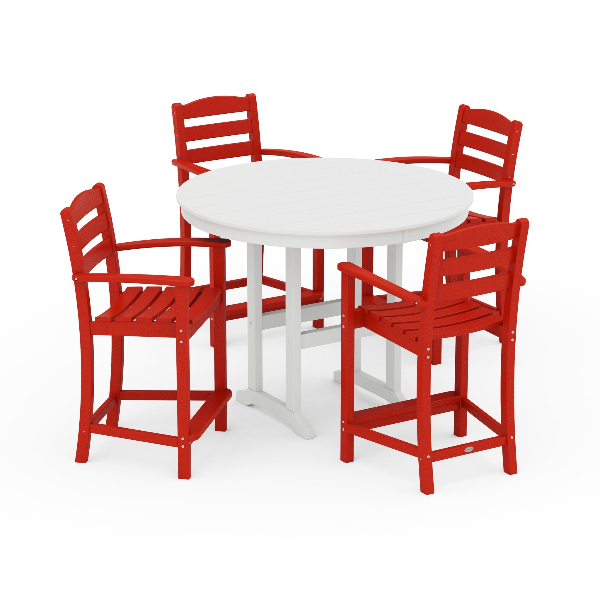 La Casa Cafe 5-Piece Round Farmhouse Counter Set 13