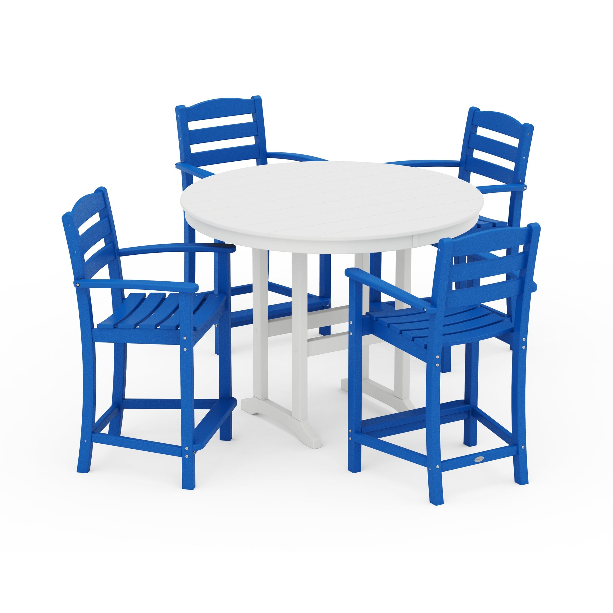 La Casa Cafe 5-Piece Round Farmhouse Counter Set 11