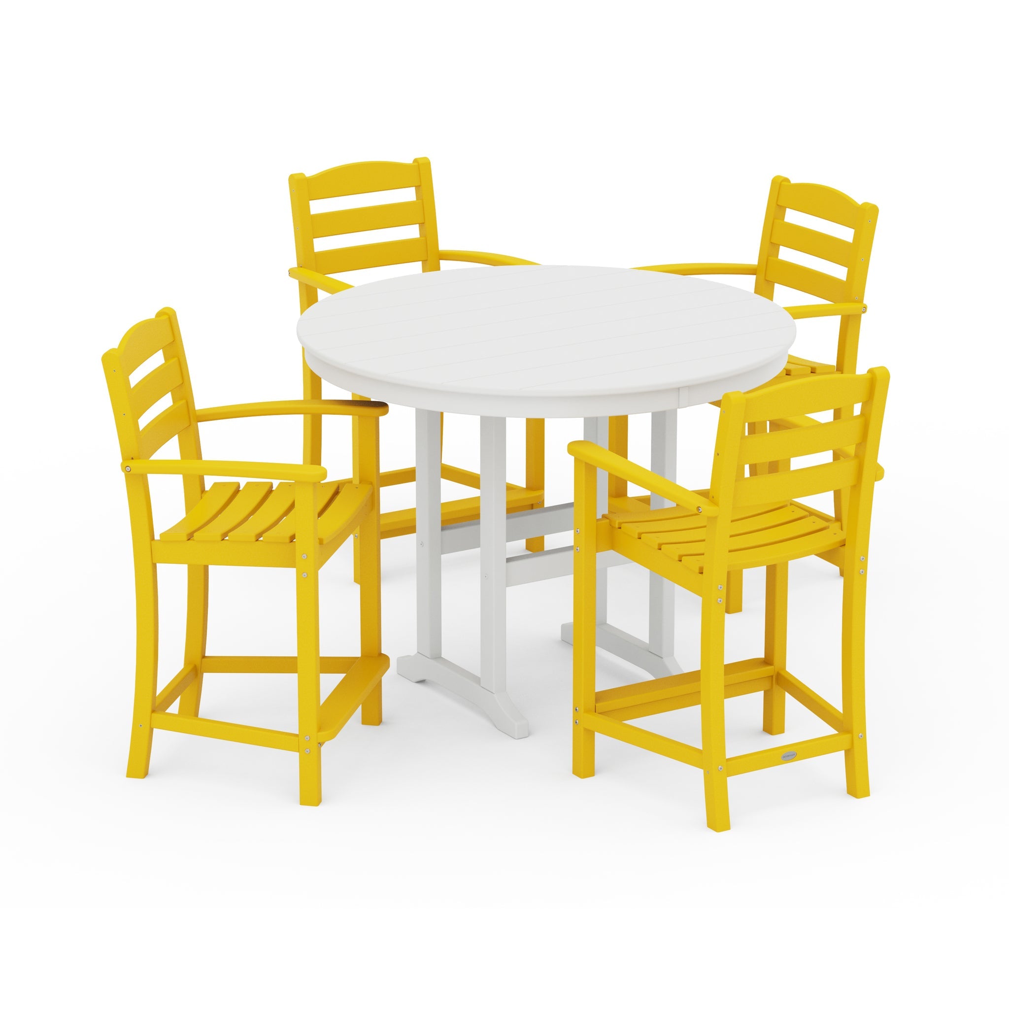 La Casa Cafe 5-Piece Round Farmhouse Counter Set 8