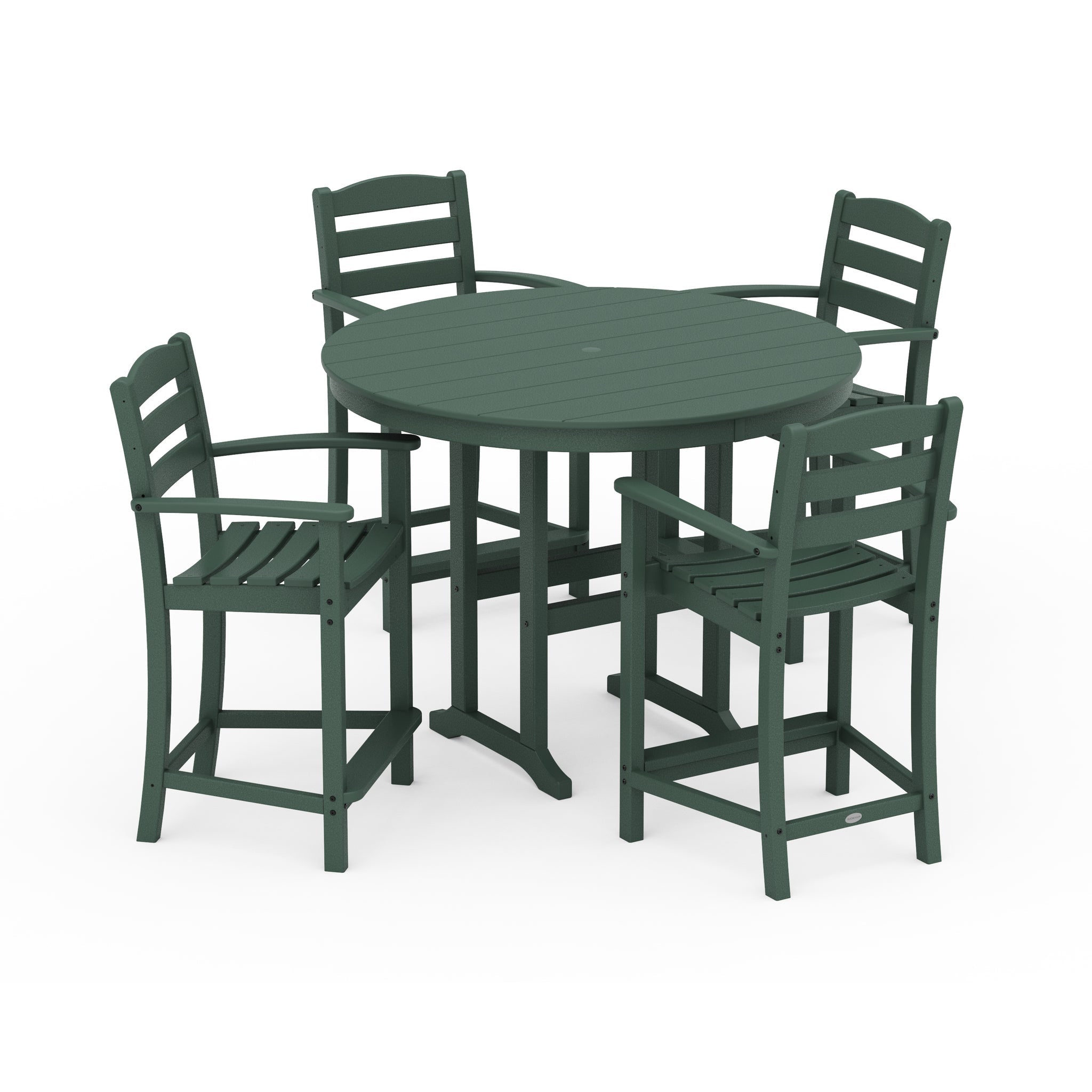 La Casa Cafe 5-Piece Round Farmhouse Counter Set 2