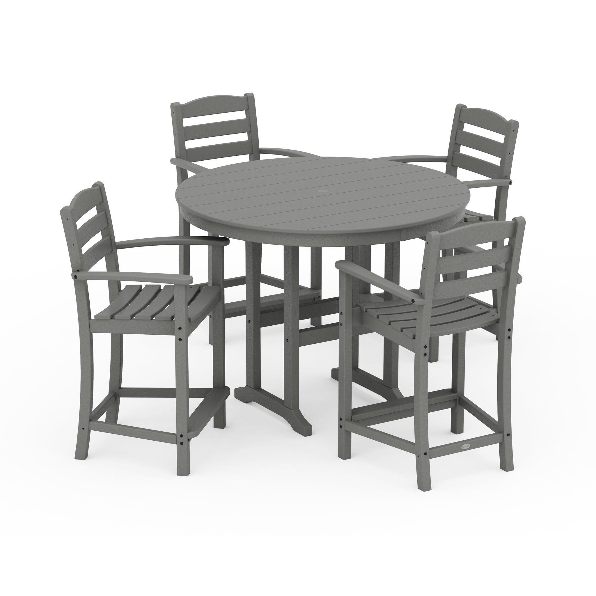 La Casa Cafe 5-Piece Round Farmhouse Counter Set 1