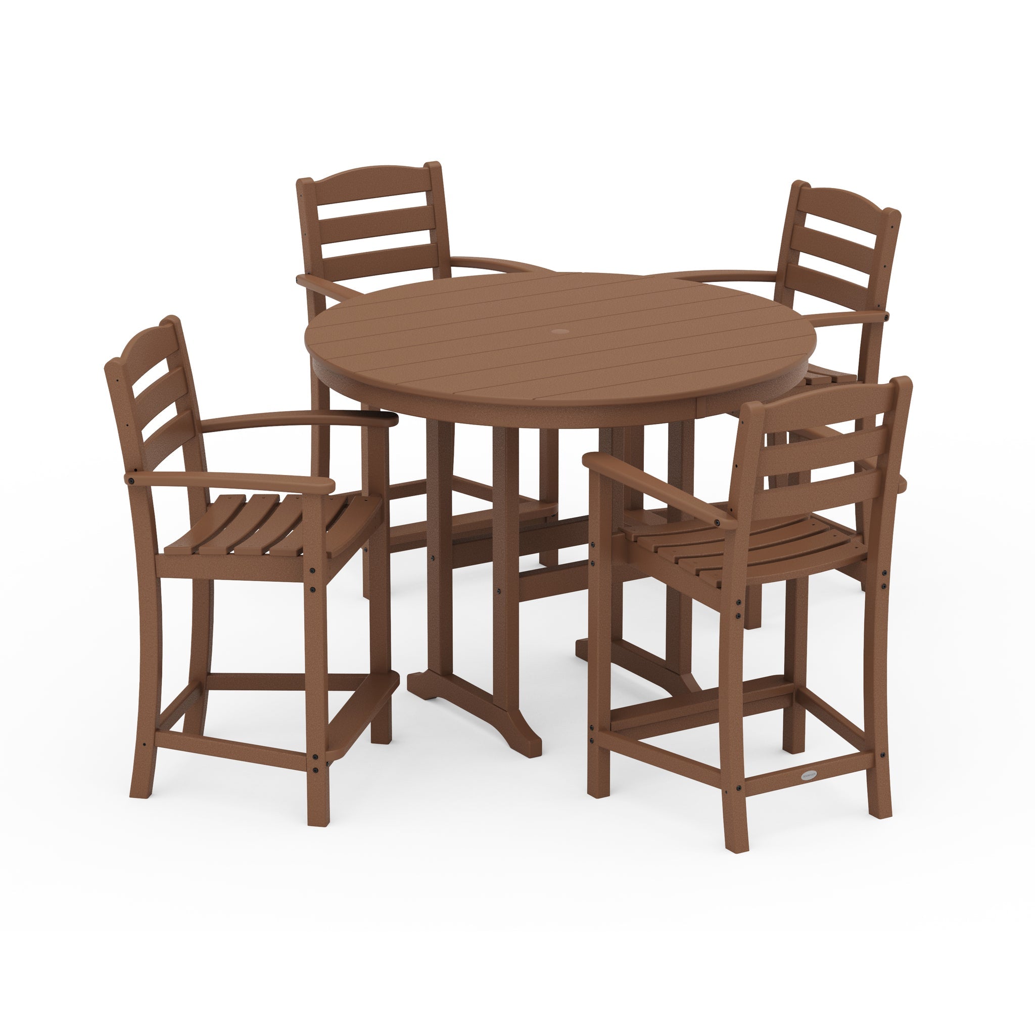 La Casa Cafe 5-Piece Round Farmhouse Counter Set 4