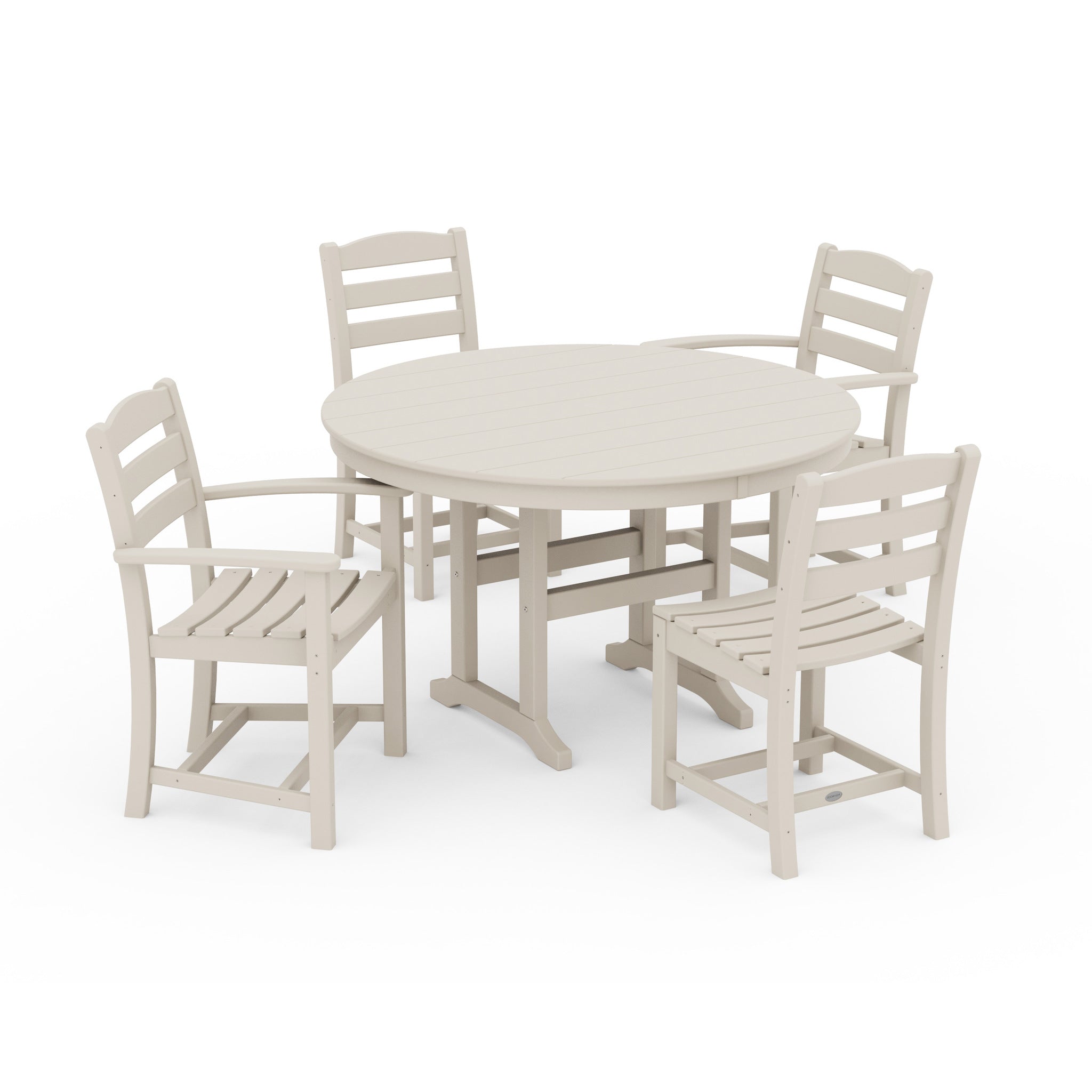 La Casa Cafe 5-Piece Round Farmhouse Dining Set-PWS171-1-GY