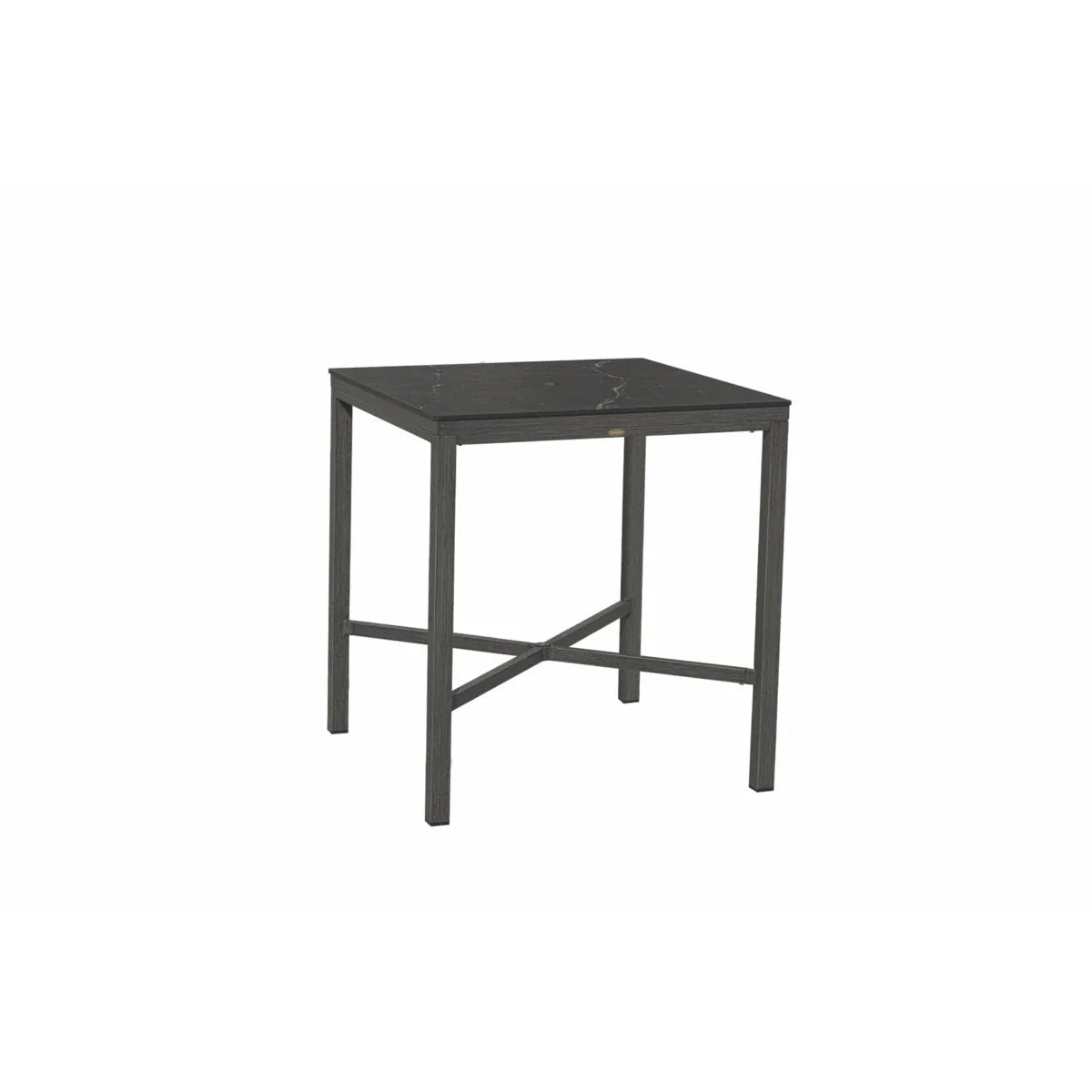 Laguna 39" Square Sintered Stone Bar Table with Umbrella Hole