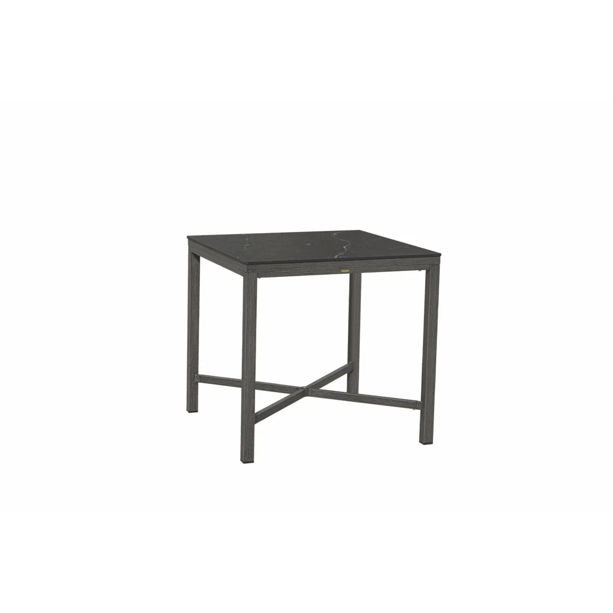 Laguna 39" Square Sintered Stone Counter Table with Umbrella Hole