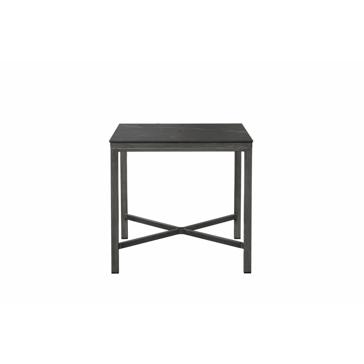 Laguna 39" Square Sintered Stone Counter Table with Umbrella Hole