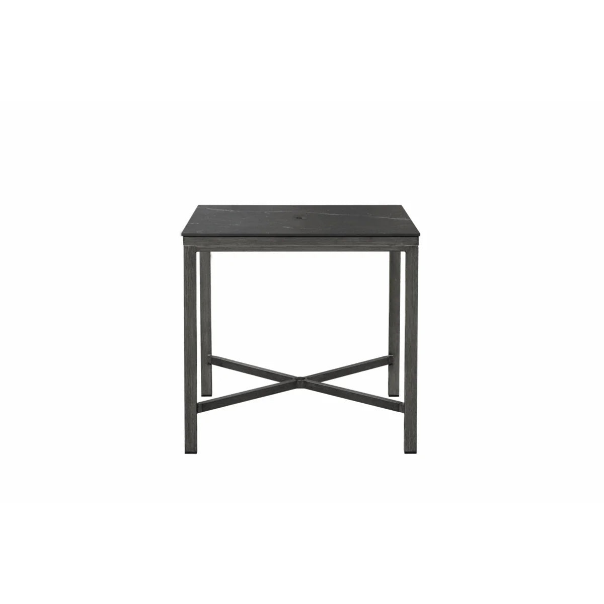 Laguna 39" Square Sintered Stone Counter Table with Umbrella Hole