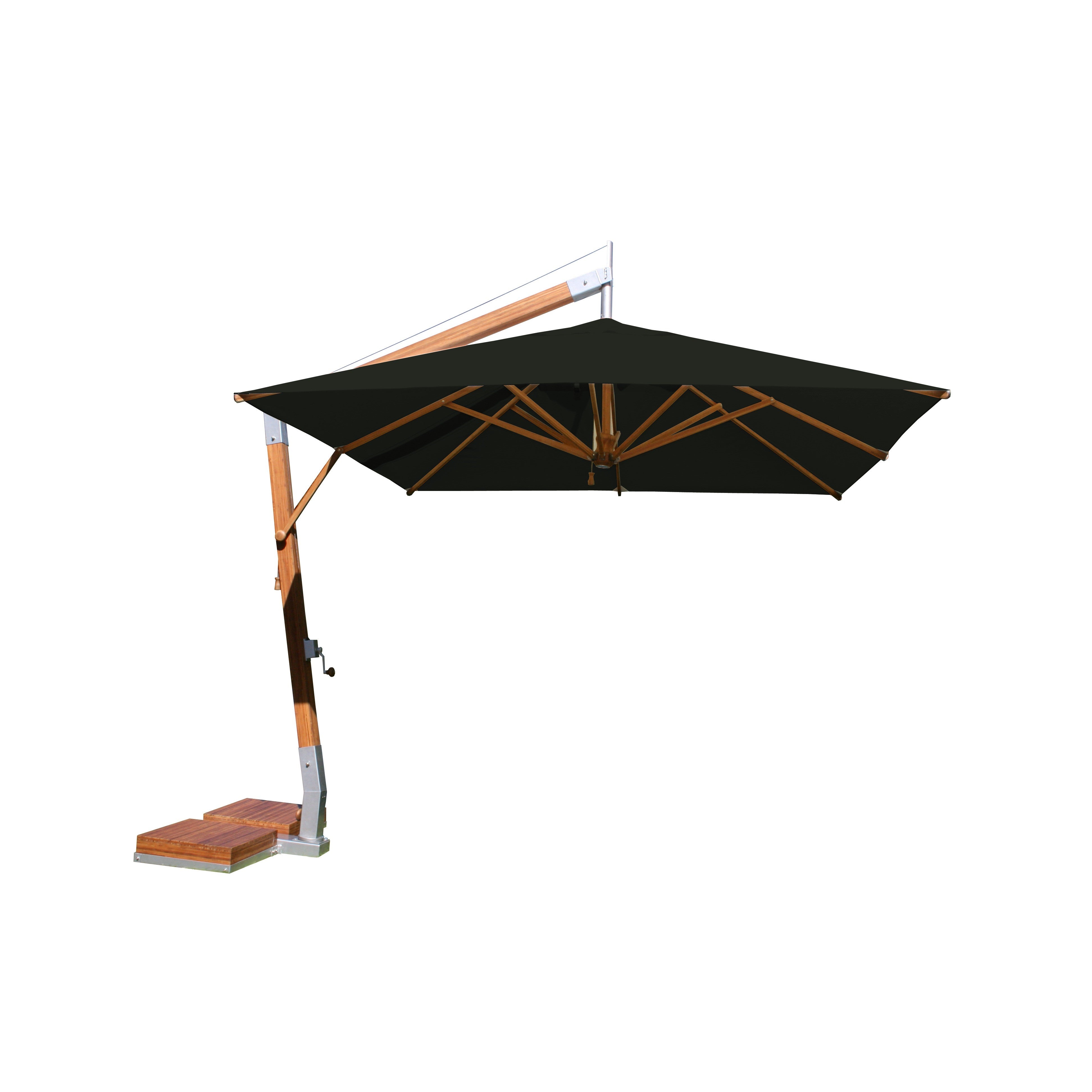 Levante 11' Square Bamboo Cantilever Umbrella
