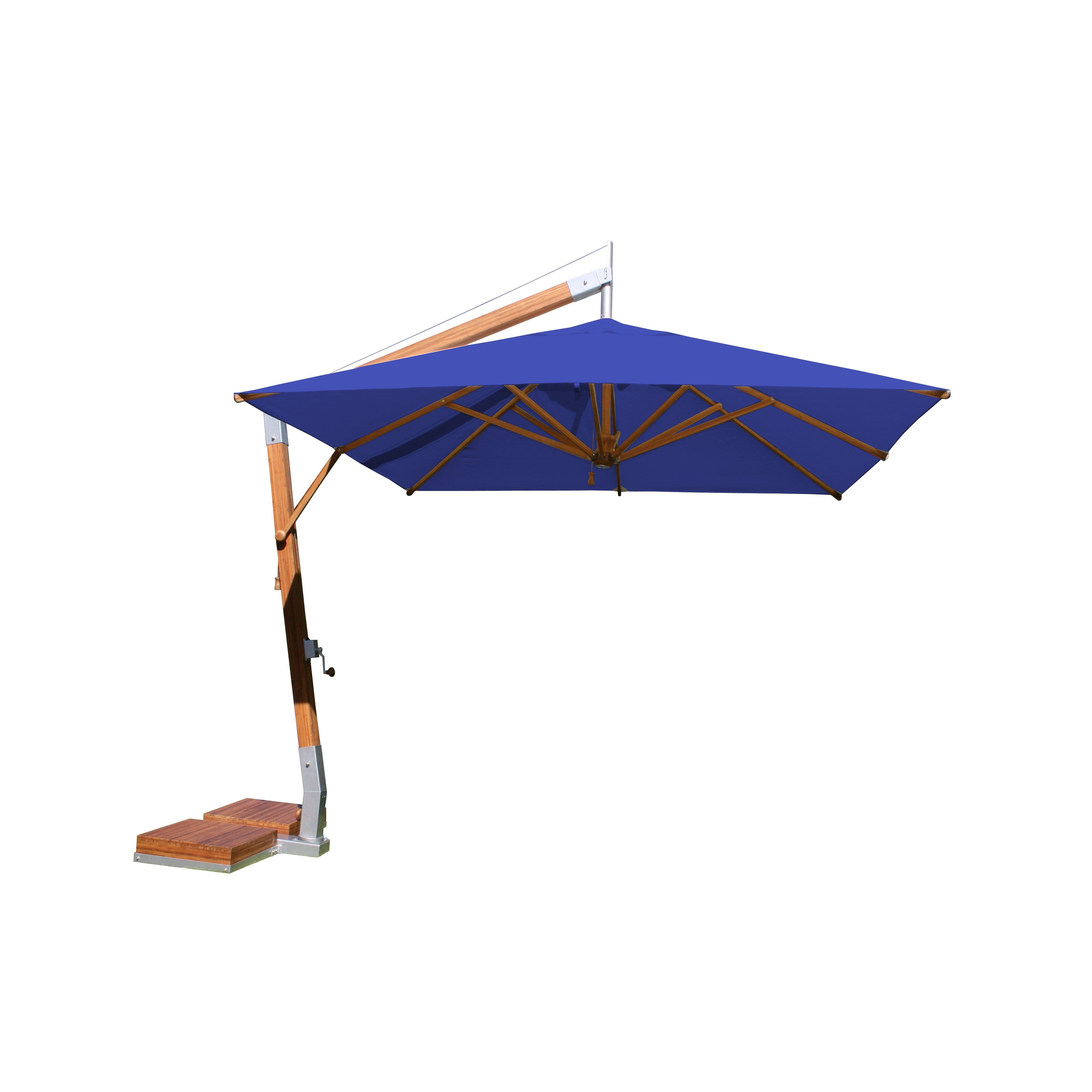 Levante 11' Square Bamboo Cantilever Umbrella
