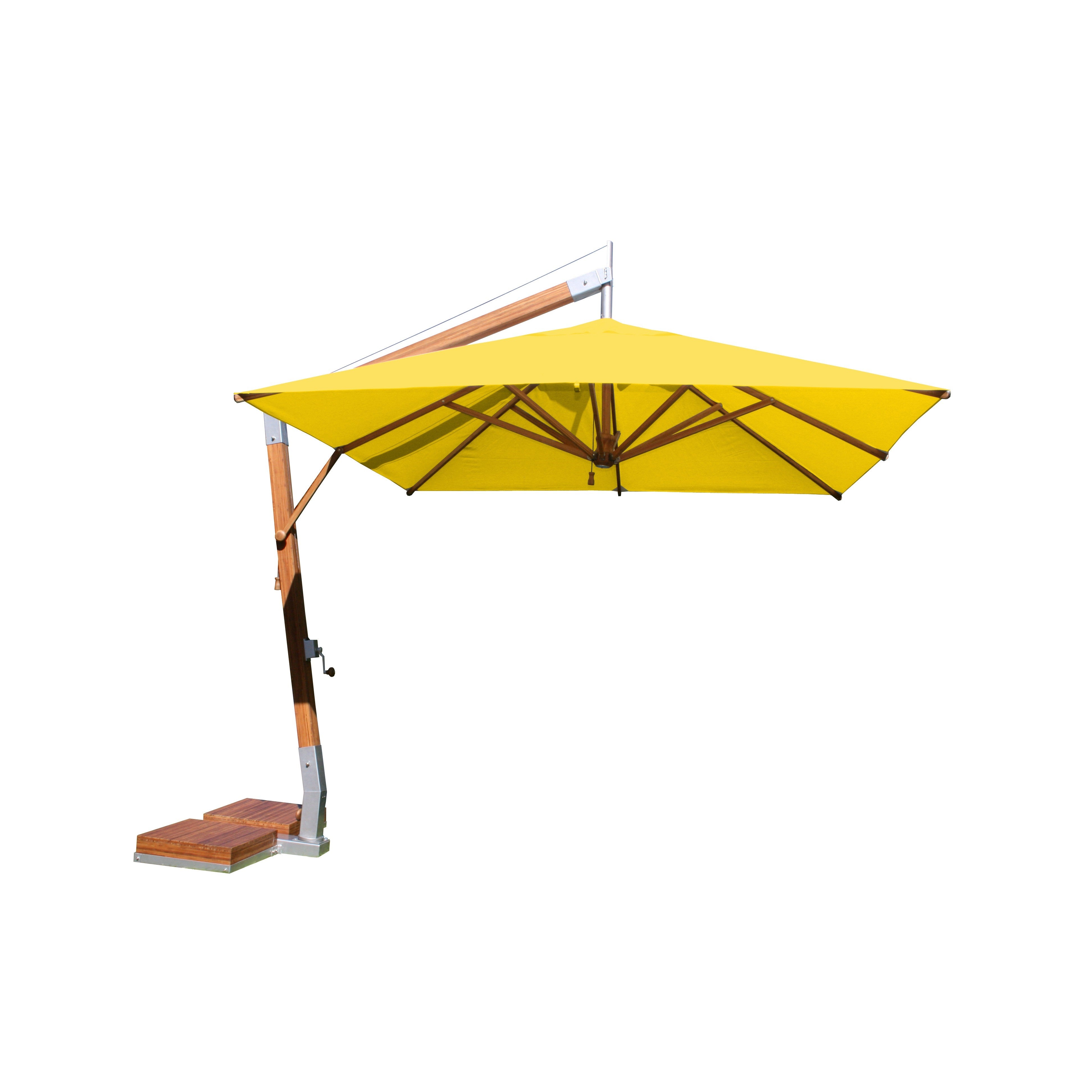 Levante 11' Square Bamboo Cantilever Umbrella