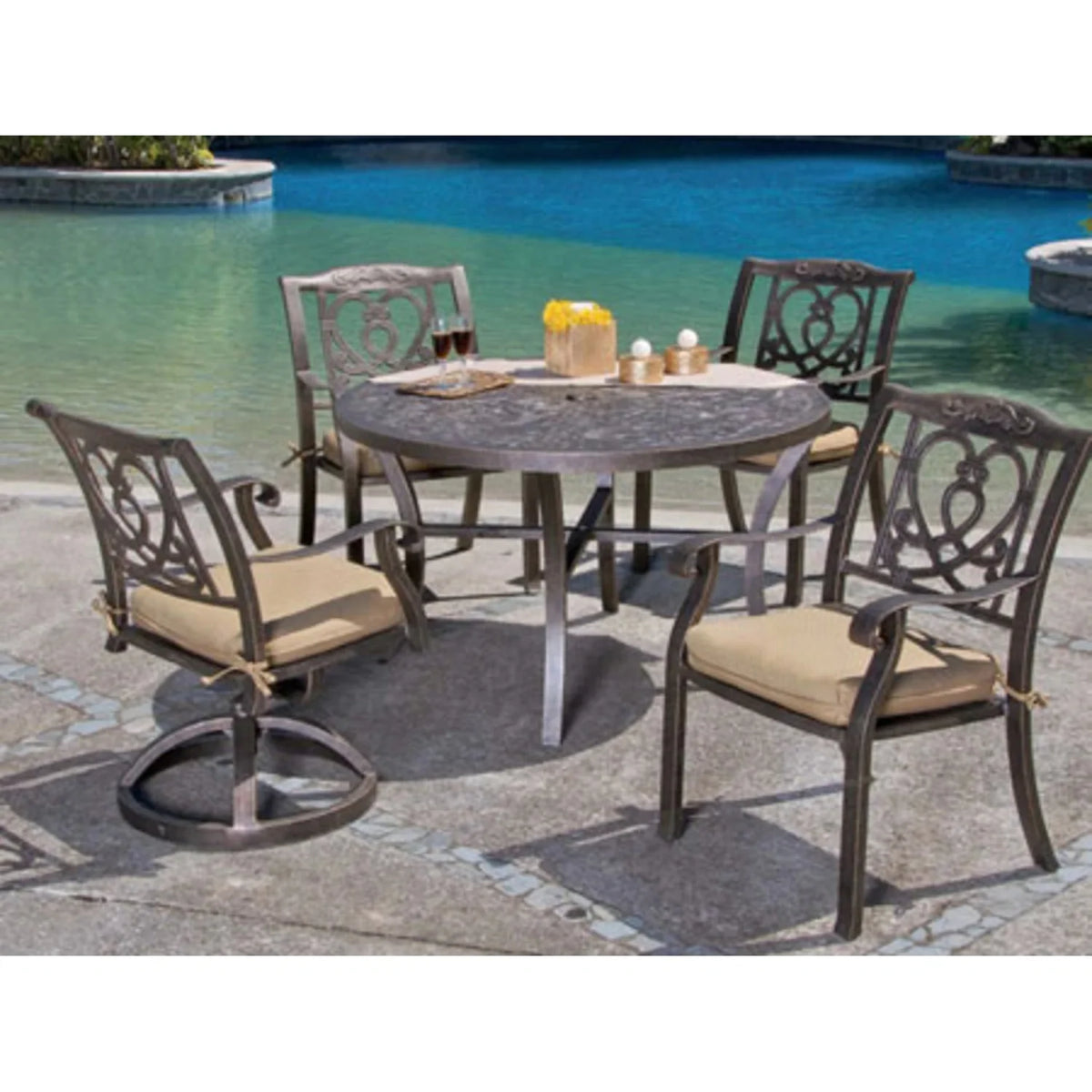 Madrid Cushioned Dining Swivel Rocker 1