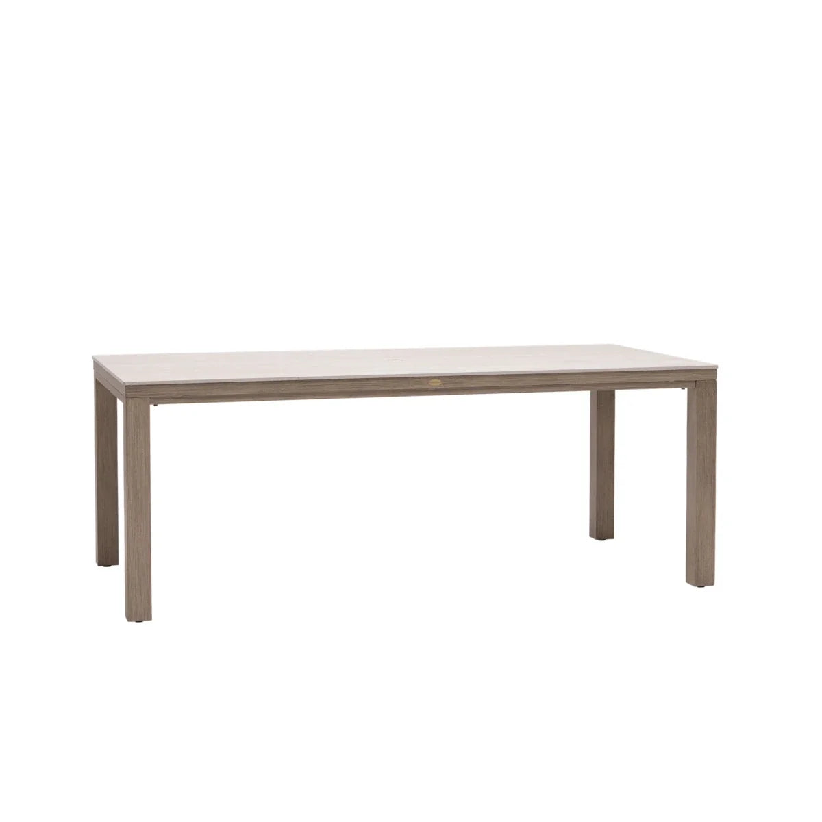Marbella Laguna 71" x 36" Rectangular Sintered Stone Dining Table with Umbrella Hole