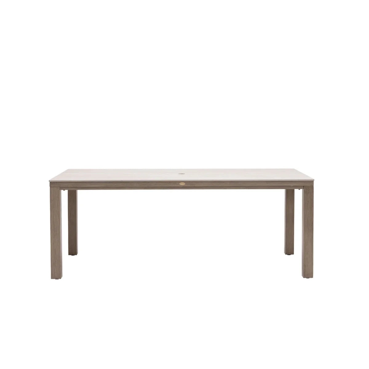 Marbella Laguna 71" x 36" Rectangular Sintered Stone Dining Table with Umbrella Hole