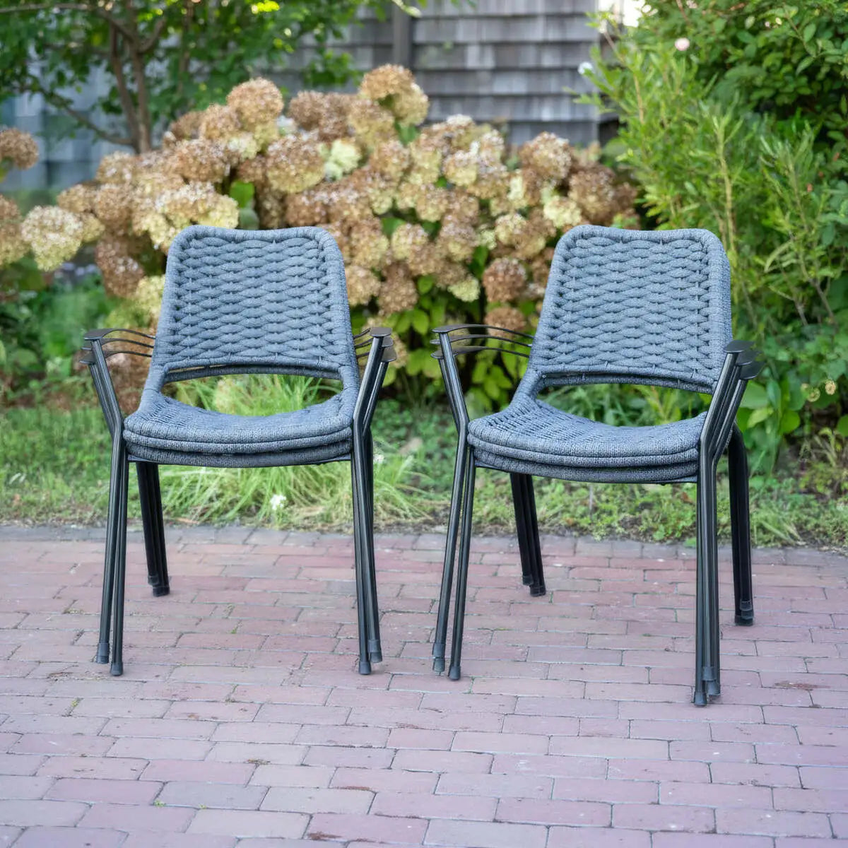 Metro Rope Stackable Arm Chair, Sets of 4 or 6