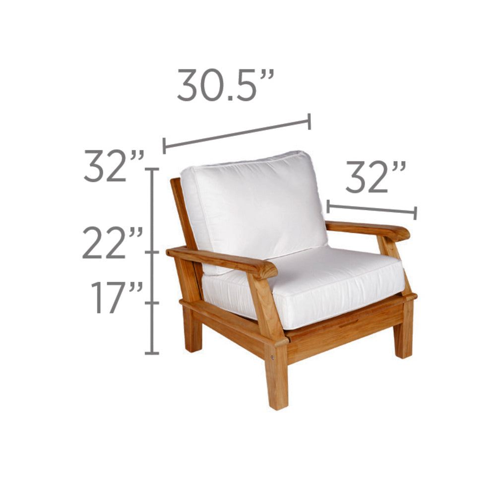 Royal Teak Miami Cushioned Reclining Club Chair