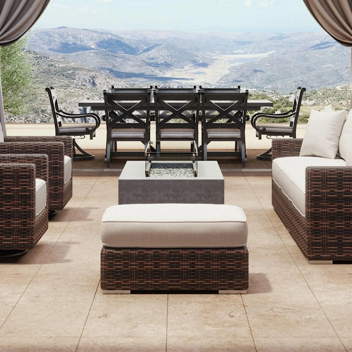 Montecito Wicker Ottoman SW2501-OTT by Sunset West 1