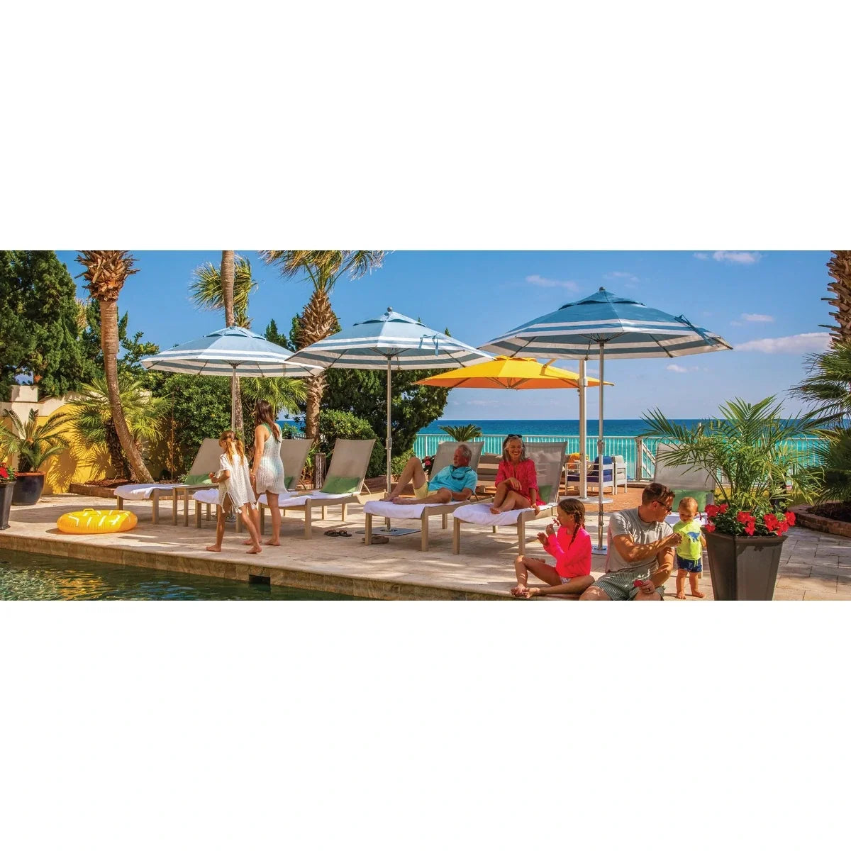 Monterey Aluminum 9' Pulley Lift Octagon Umbrella w/ Fiberglass Ribs 5