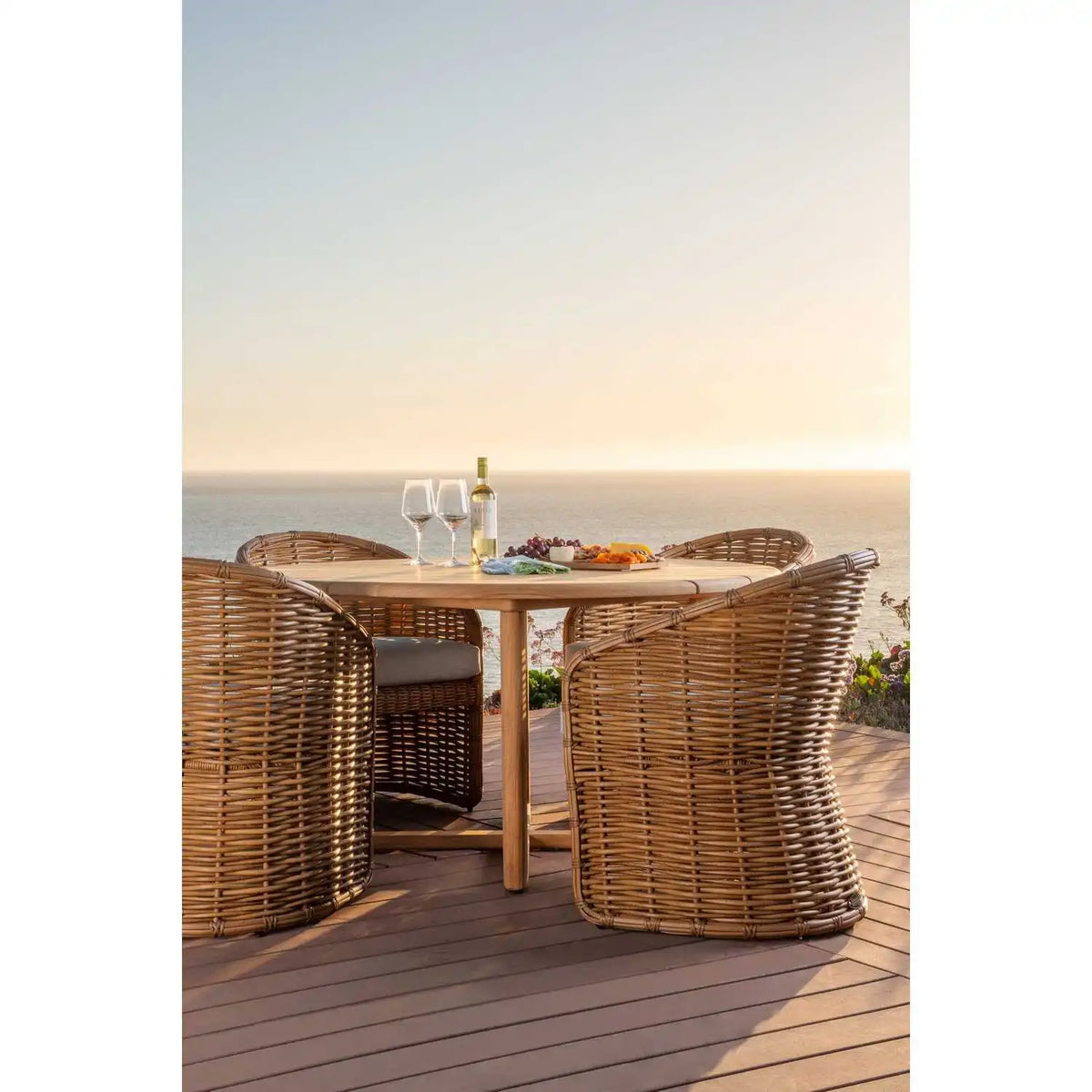 Natural Teak Round Dining Table SW5706-RDT56 by Sunset West 5