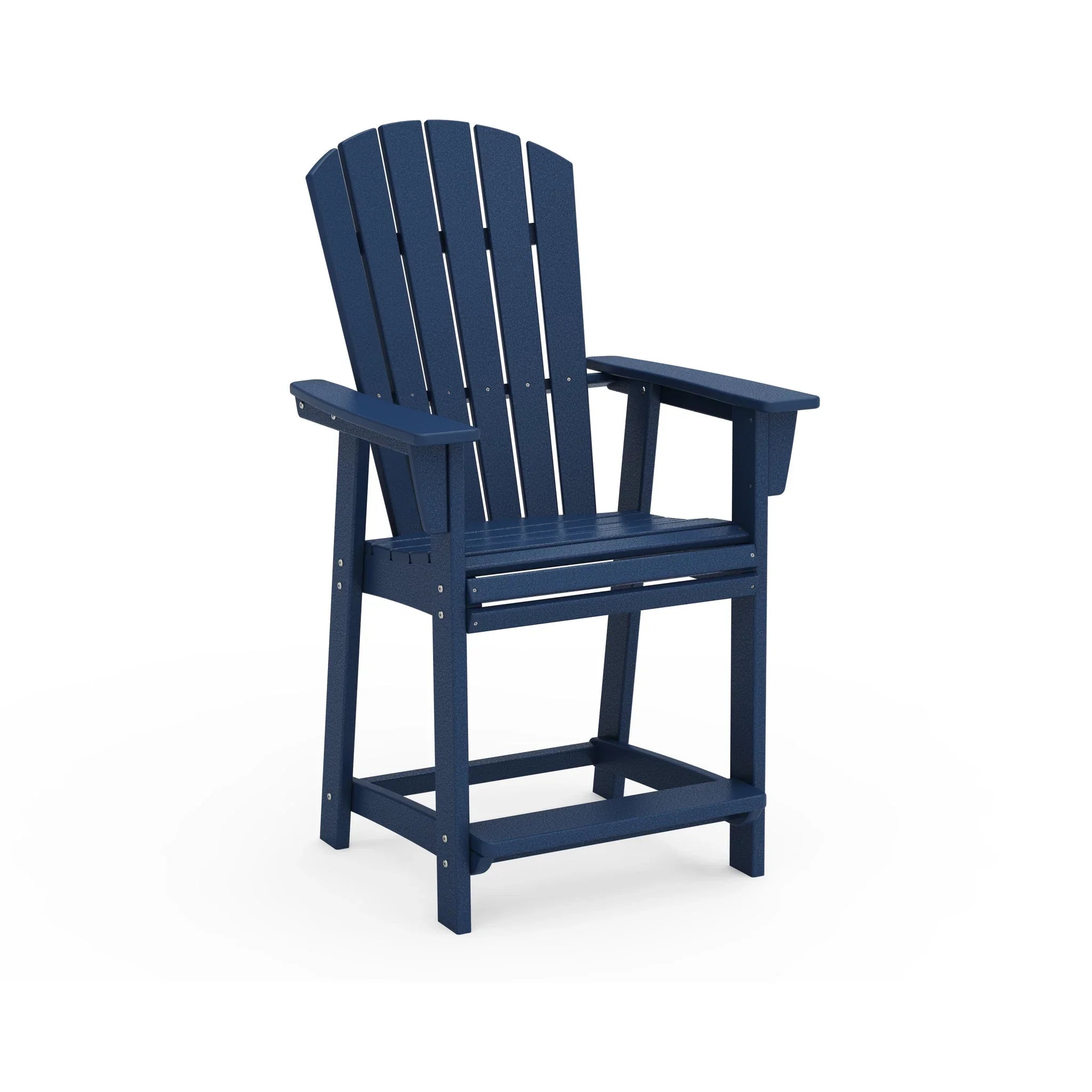Nautical Curveback Adirondack Counter Arm Chair ADD611 by POLYWOOD