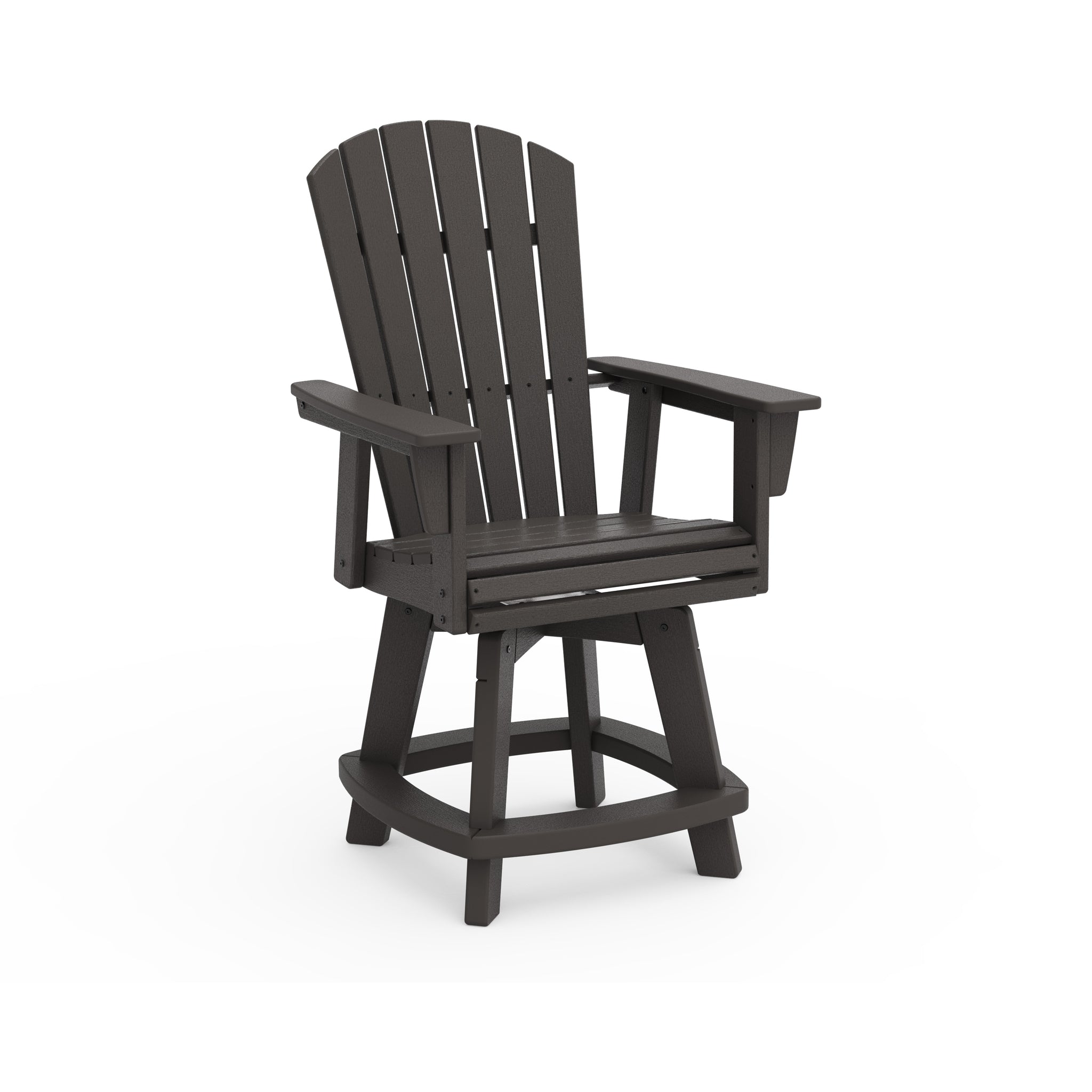 Nautical Curveback Adirondack Swivel Counter Arm Chair 7