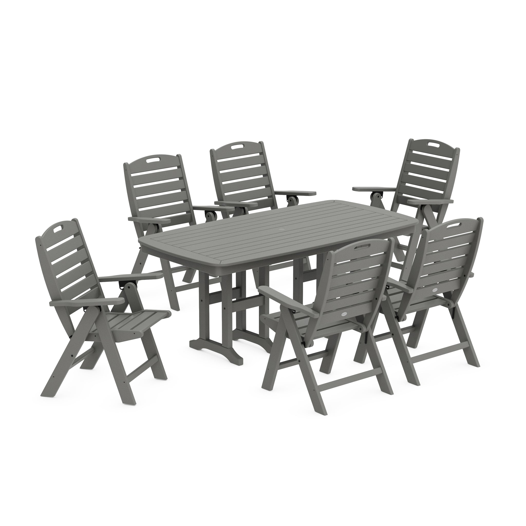 Nautical Folding Highback Chair 7-Piece Dining Set 1