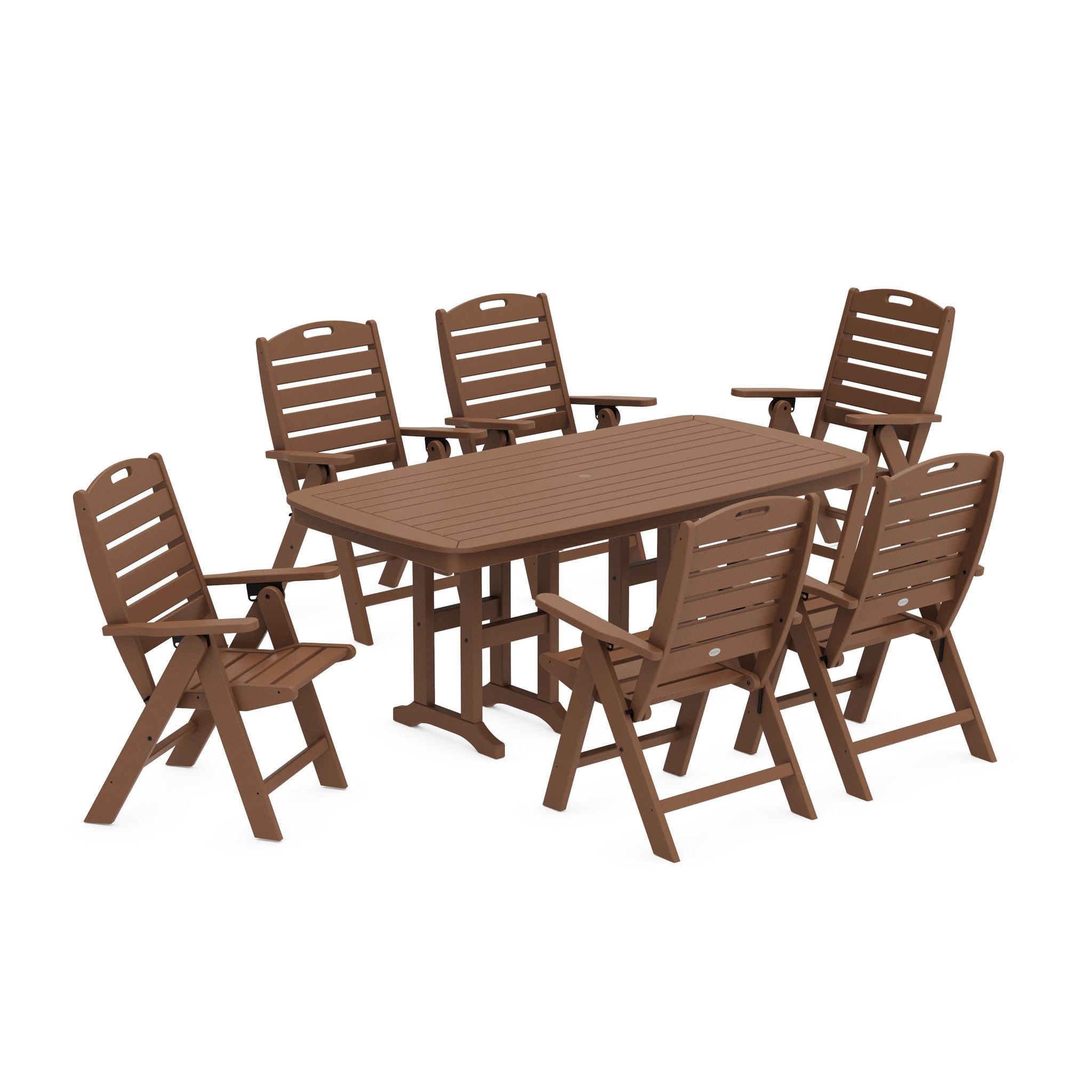Nautical Folding Highback Chair 7-Piece Dining Set 4