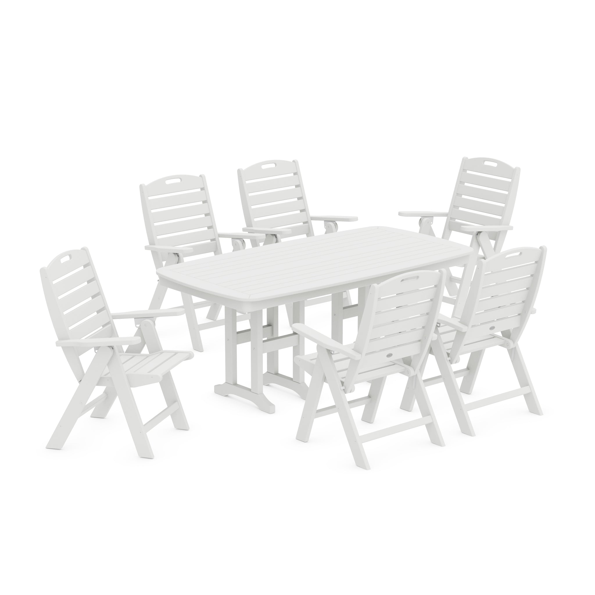 Nautical Folding Highback Chair 7-Piece Dining Set 6